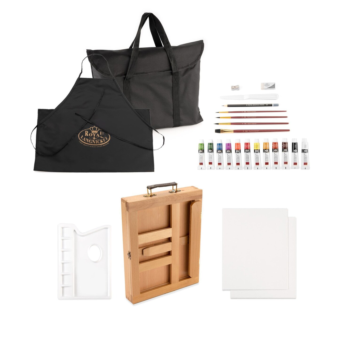 REA4902 | Essentials™ 27pc Watercolor Painting Travel Easel Art Set