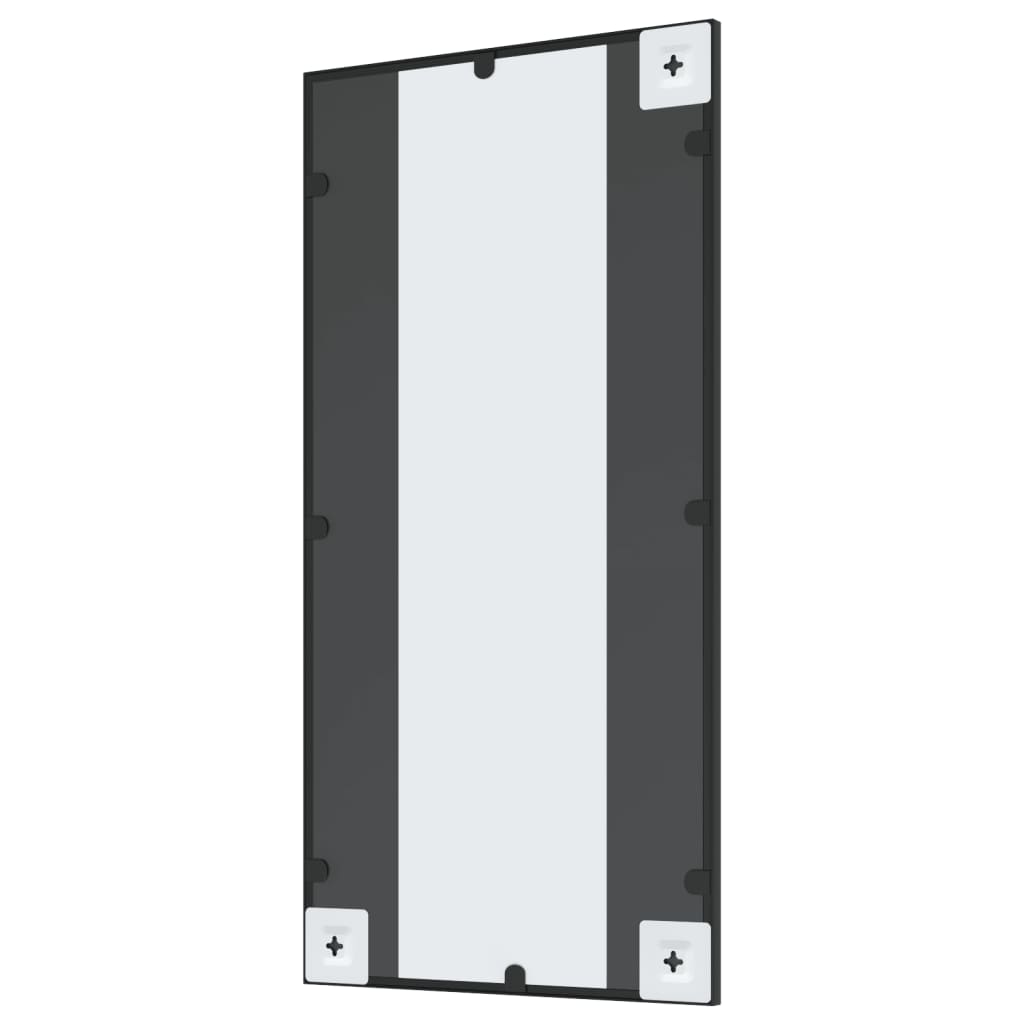 vidaXL Wall Mirror Black Glass 15.7 x 31.5 in Minimalistic Wall Mirror