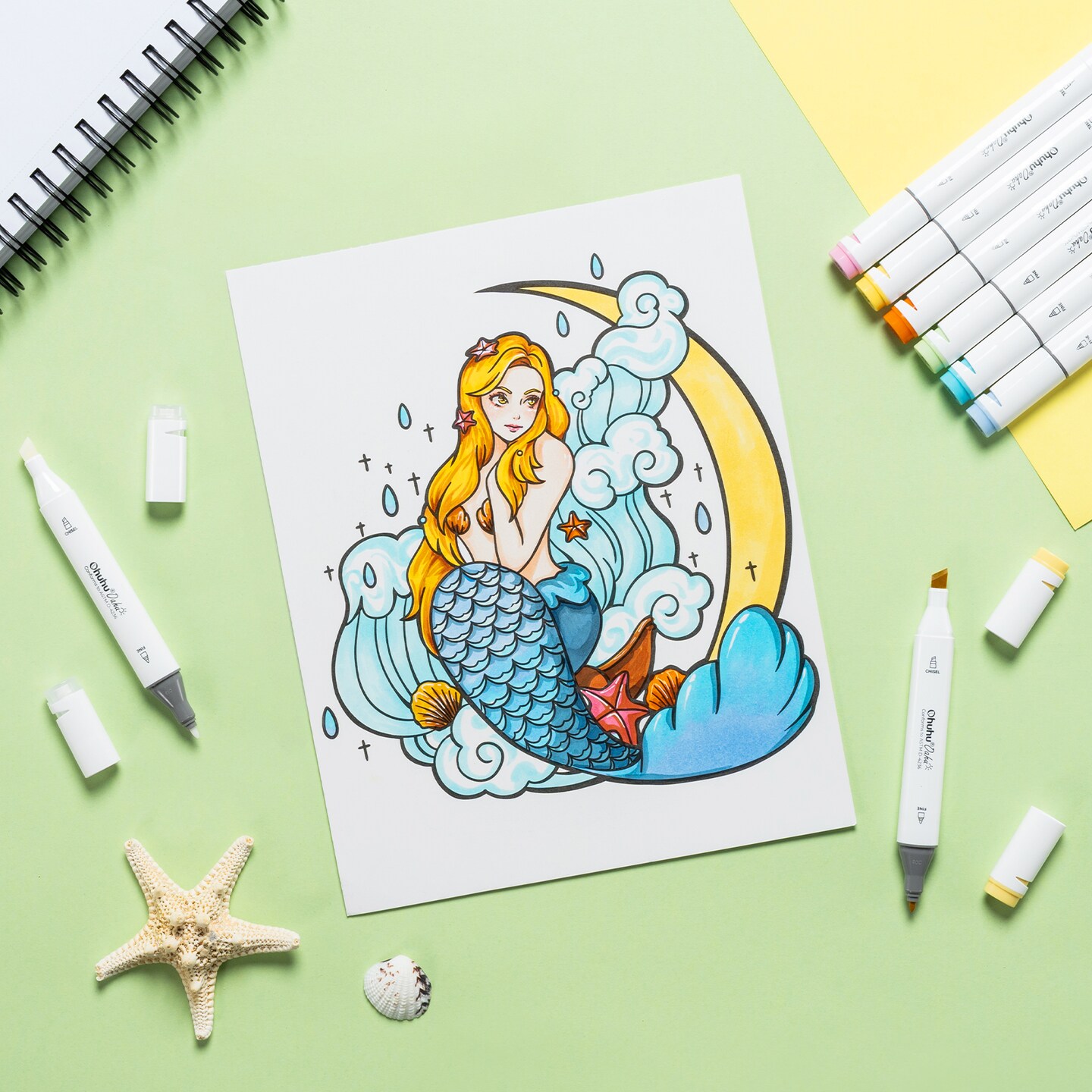 Ohuhu Oahu 80 Colors Alcohol-Based Markers - Dual Tip Chisel & Fine