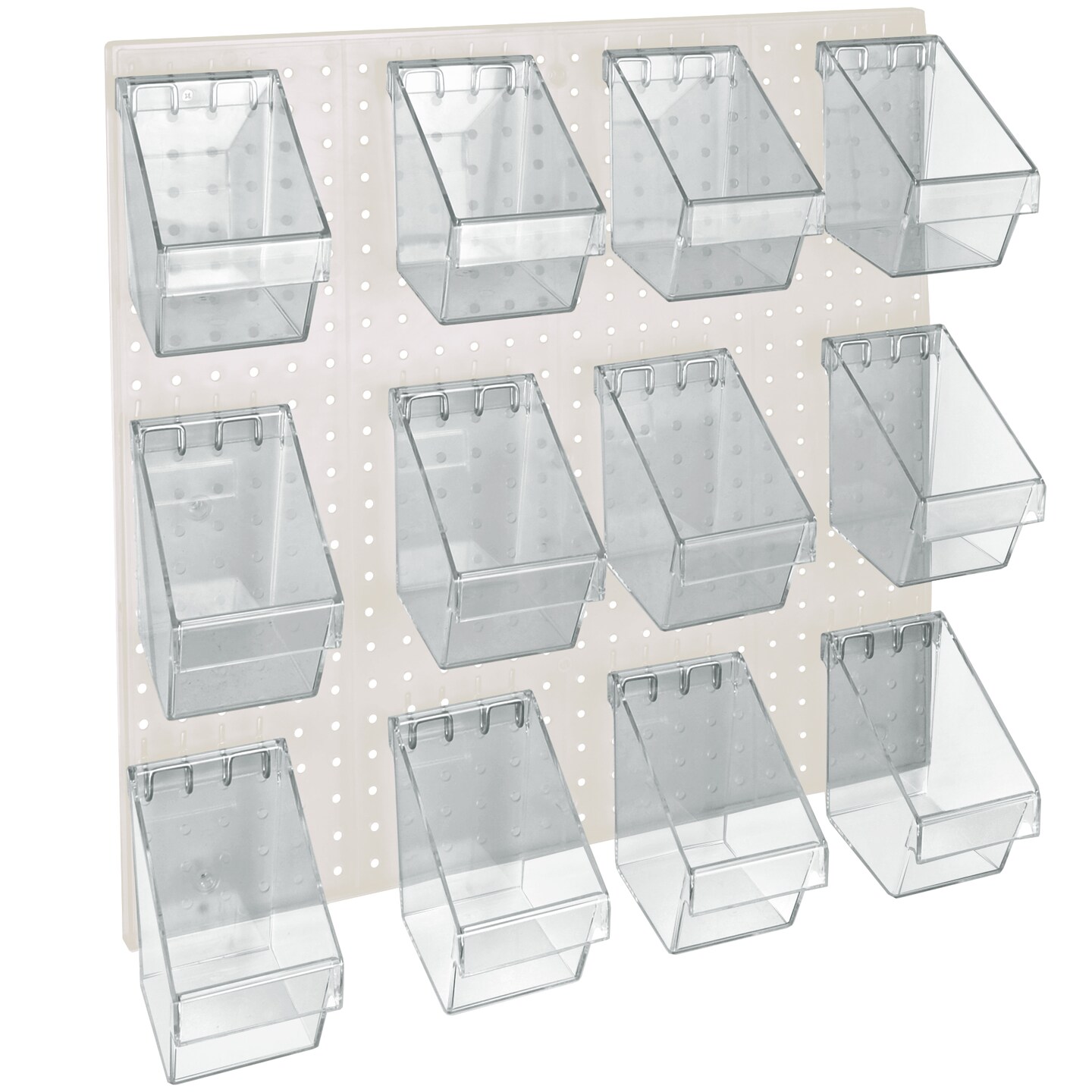 12 Mini Bucket Peg Wall Accessory Organizer Kit Pegboard Panel