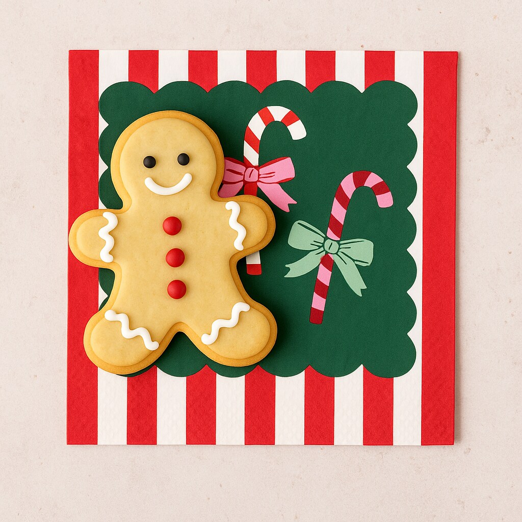 Colorful Candy Cane Holiday Cocktail Napkins – 20 Count | 3-Ply Festive Beverage Napkins