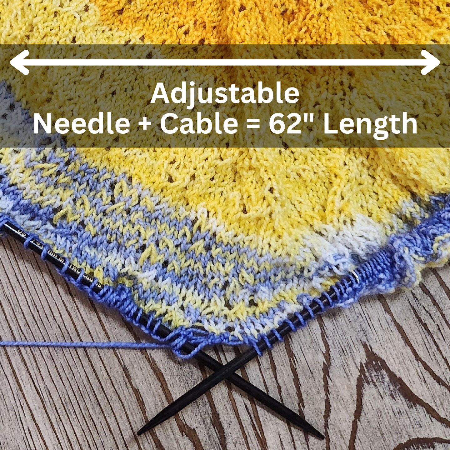 My Two Ladies | Blue Silk | Shawl Set | Adjustable Knitting Needles | 4 Sizes | US4, US5, US6, US7 | w/custom case