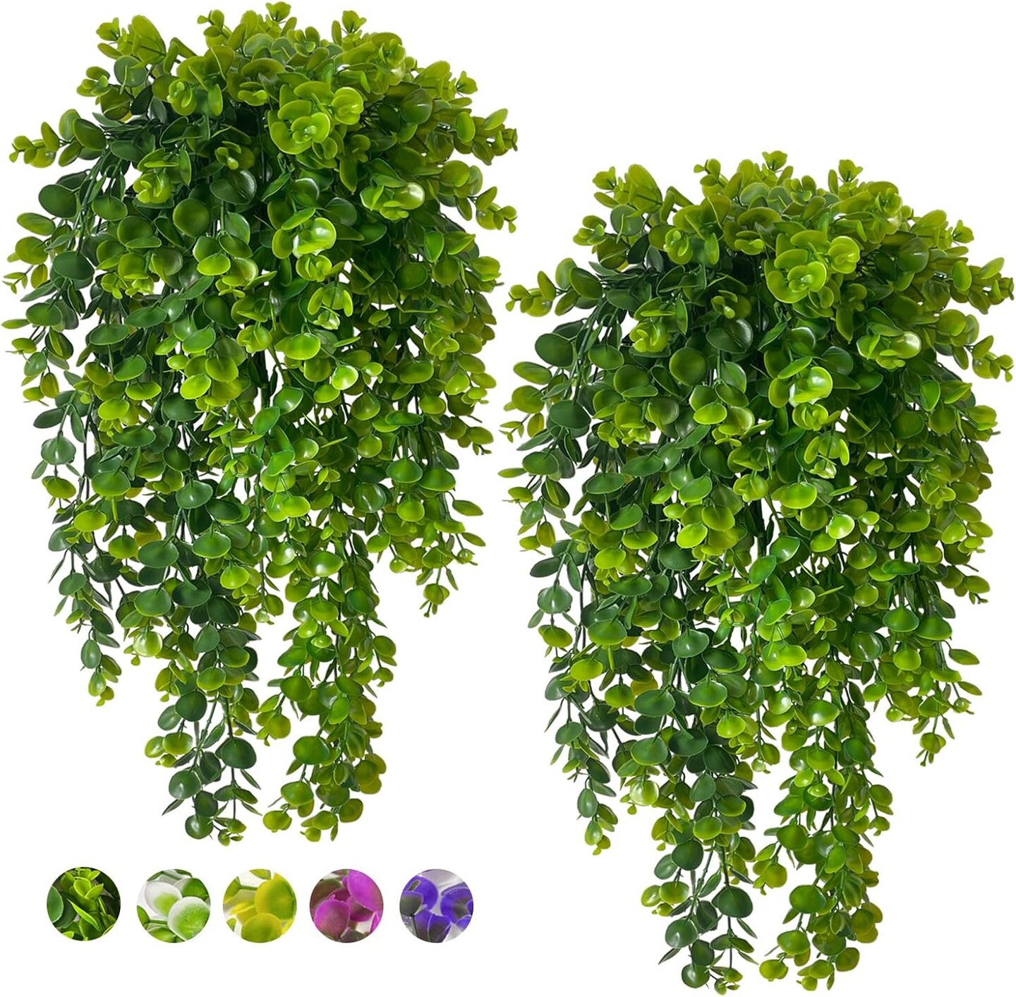 4PCS Hanging Artificial Boston Ferns – Fake Ivy Vines for Wall & Outdoor Decor (Green)