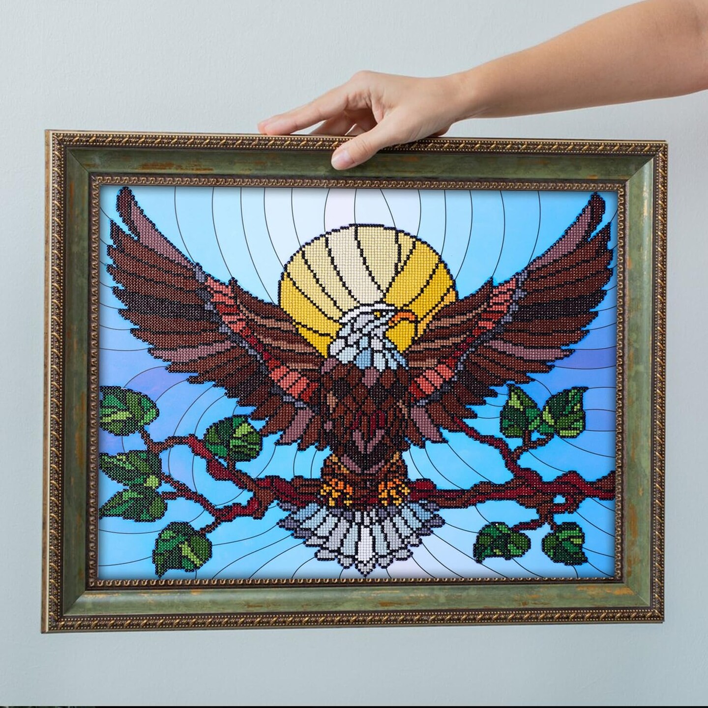 Diamond Painting Kits for Adults 16&#x22;X20&#x22; Advanced Stain Glass Eagle, Full Drill, Art Kits, Dimond Art, for Adults, Kit