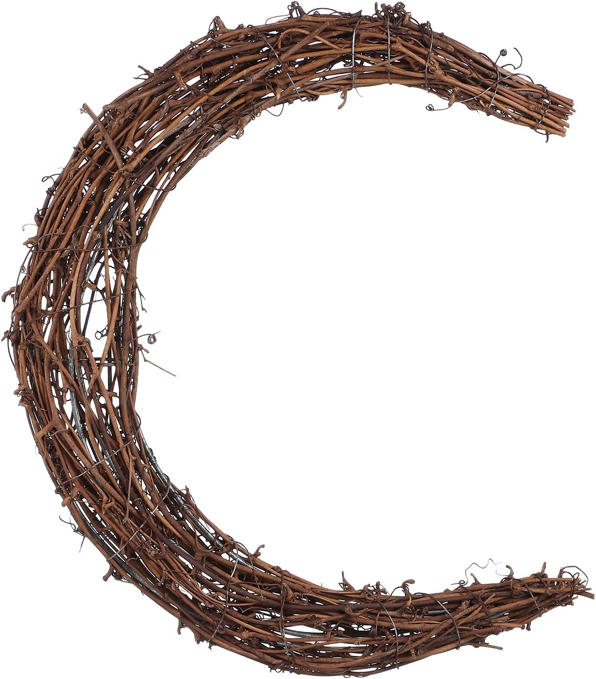 Grapevine Wreath frame - Moon Shaped Rattan Wreath Frame for DIY Crafts Easter Day Home Decor 11.8 Inch