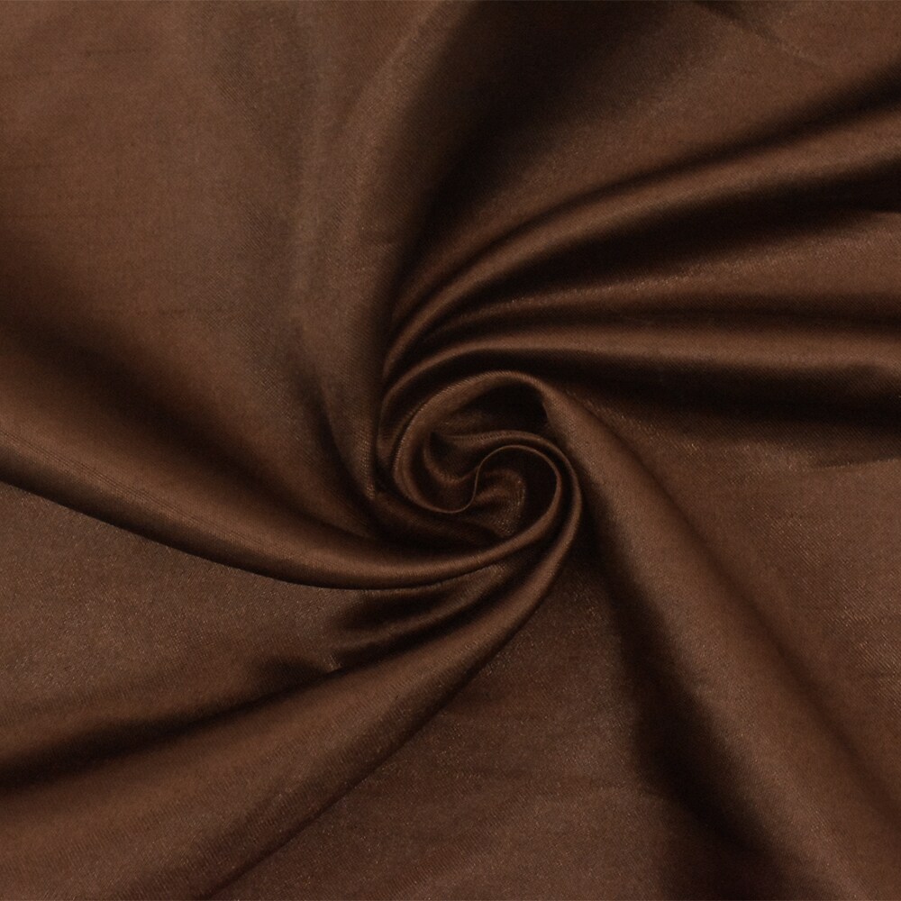 Coffee Brown Solid Poly Antique Satin Woven Fabric By the Yard