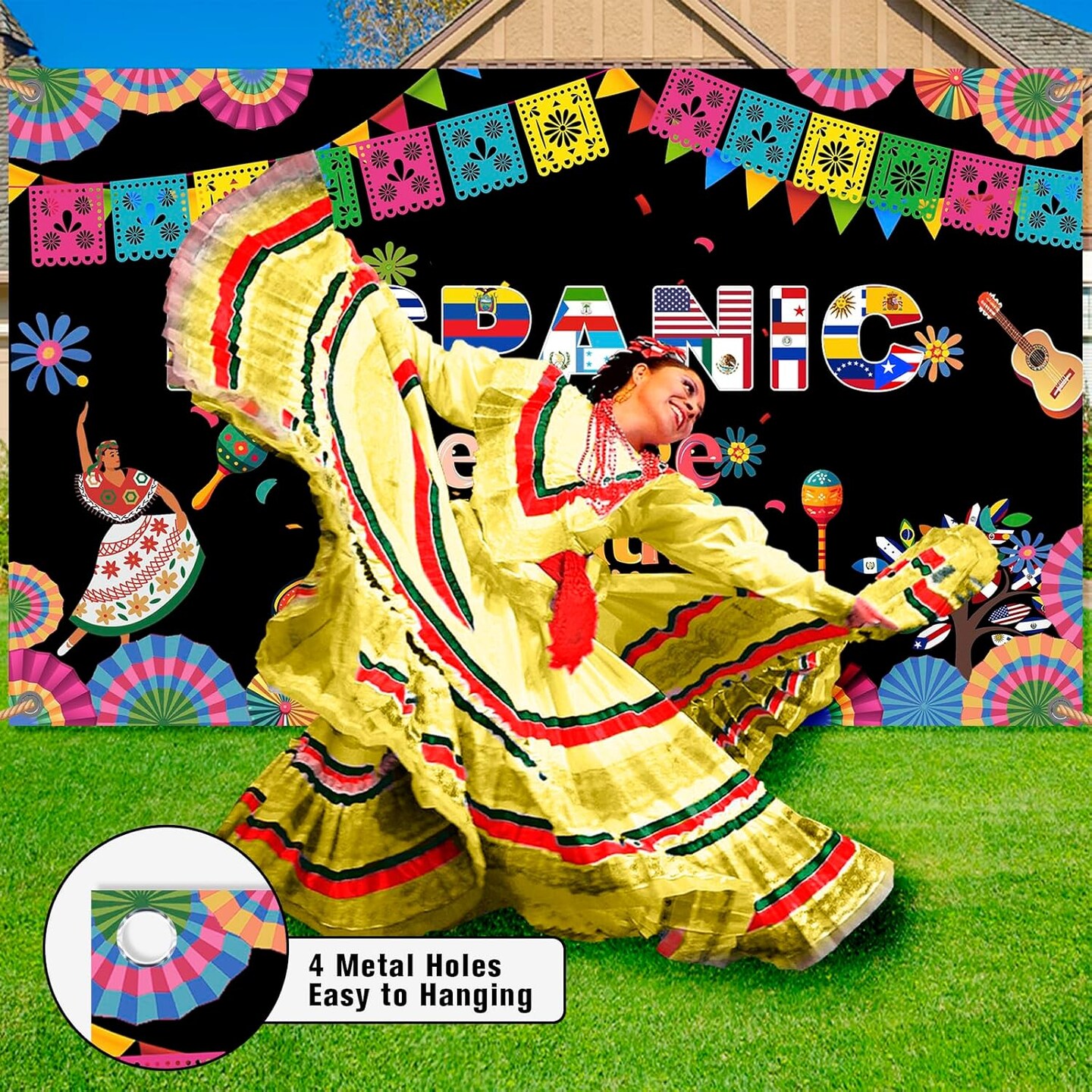 48'' X 72'', National Latin American Spanish Backdrop Banner Photo Booth Background