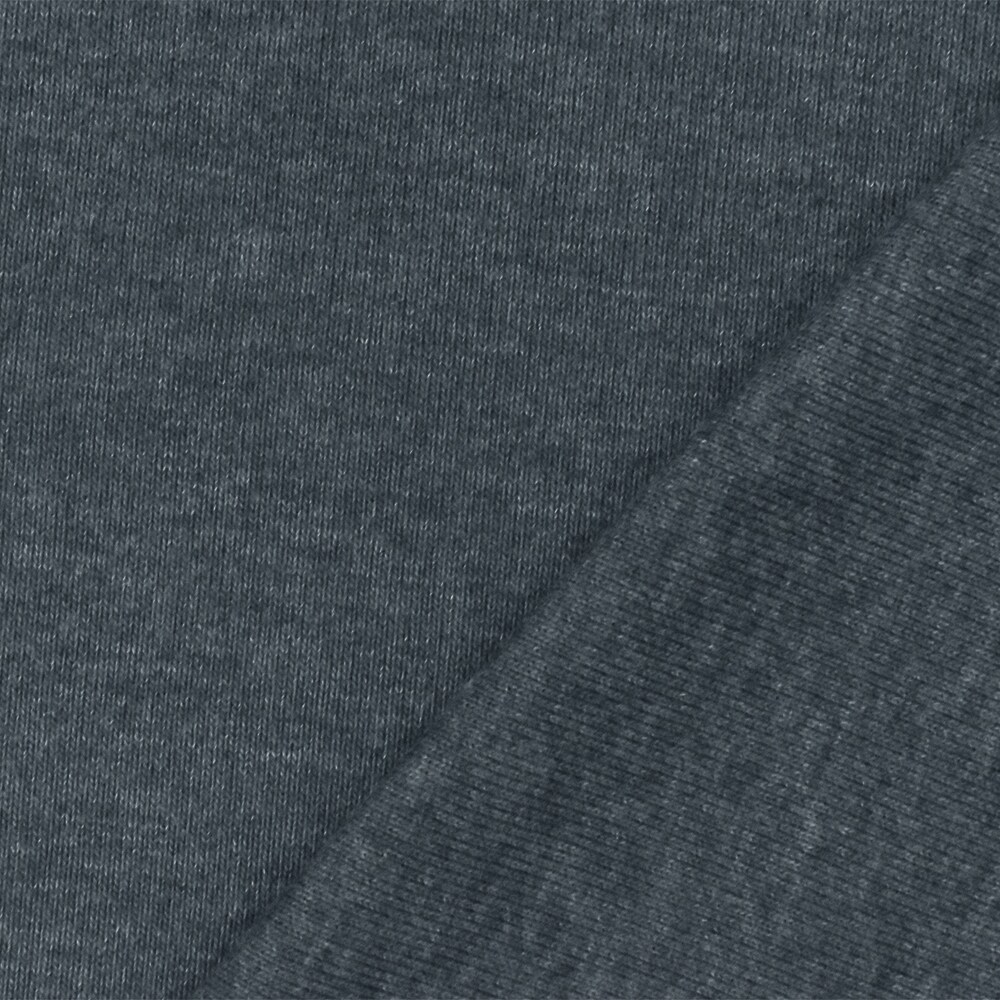 Heather Gray Organic Cotton Poly Stretch Spandex Rib Knit Fabric By the Yard