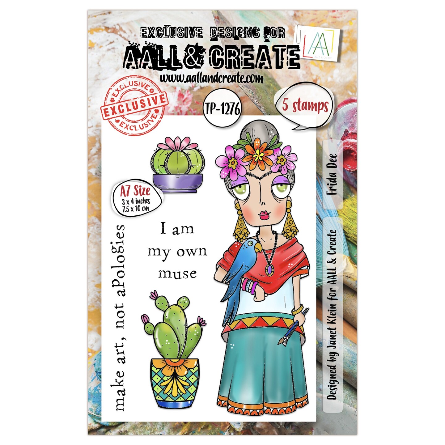 AALL And Create A7 Photopolymer Clear Stamp Set Retro Scripts main image 1