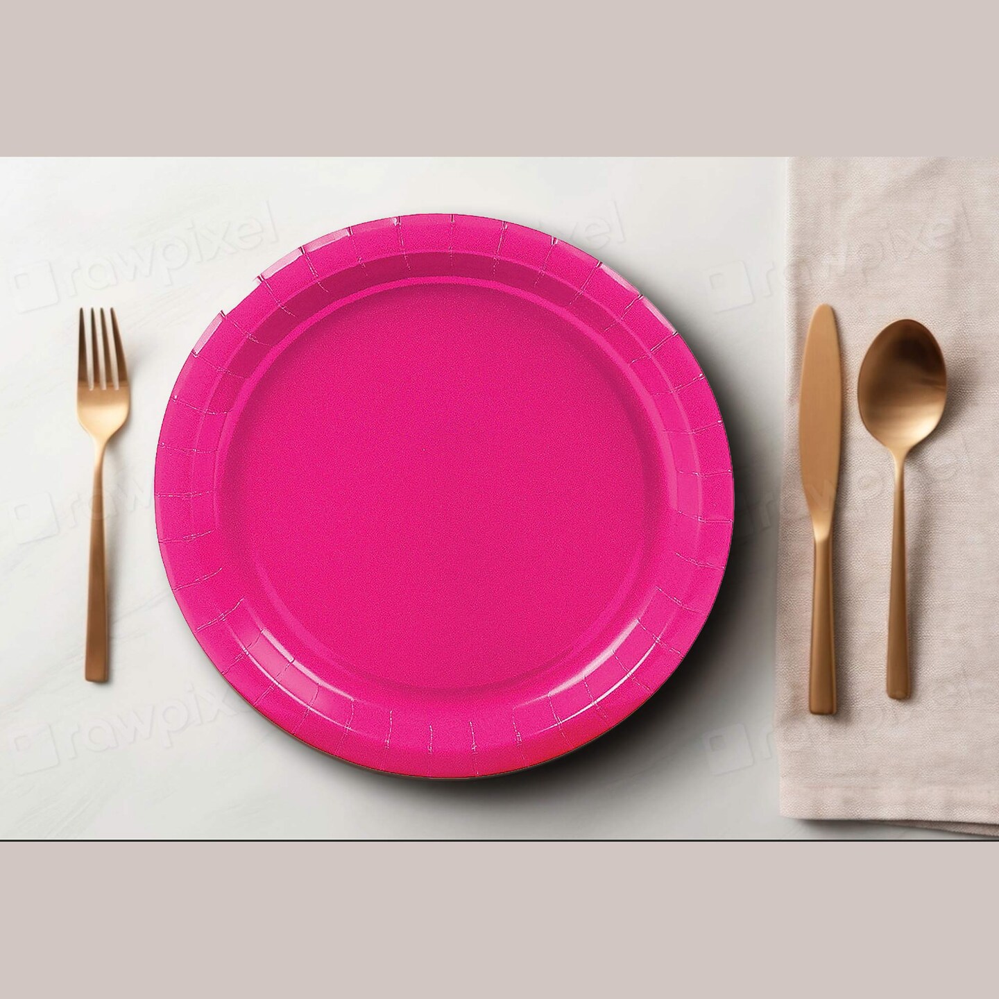 24 Count Hot Pink Color Round Paper Plates for Cakes and Snacks 7"