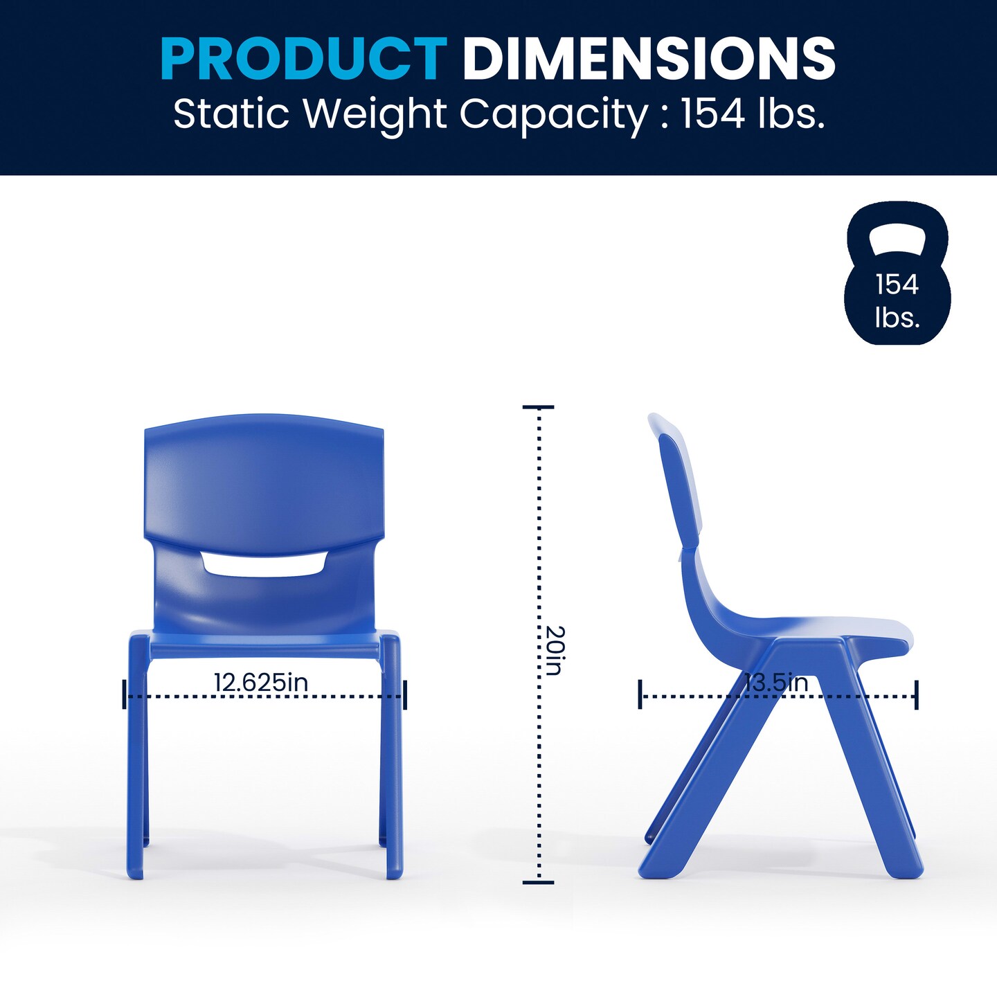 Emma and Oliver 23.625"W x 47.25"L Rectangular Plastic Height Adjustable Activity Table Set with 6 Chairs