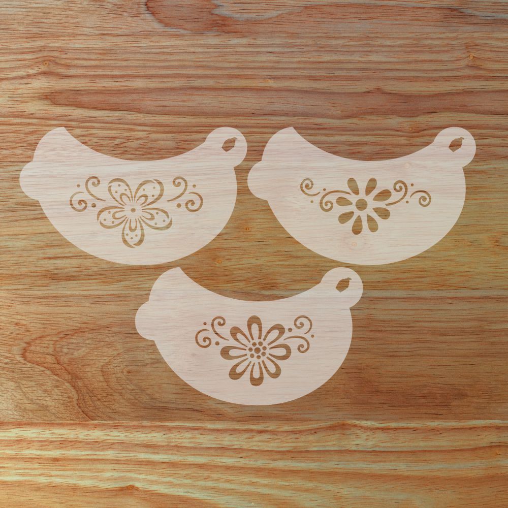 Flower Swirl Face Painting Stencil Set | Perfect for Face Painting, Temporary Tattoos, Birthday Party | Designer Stencils |