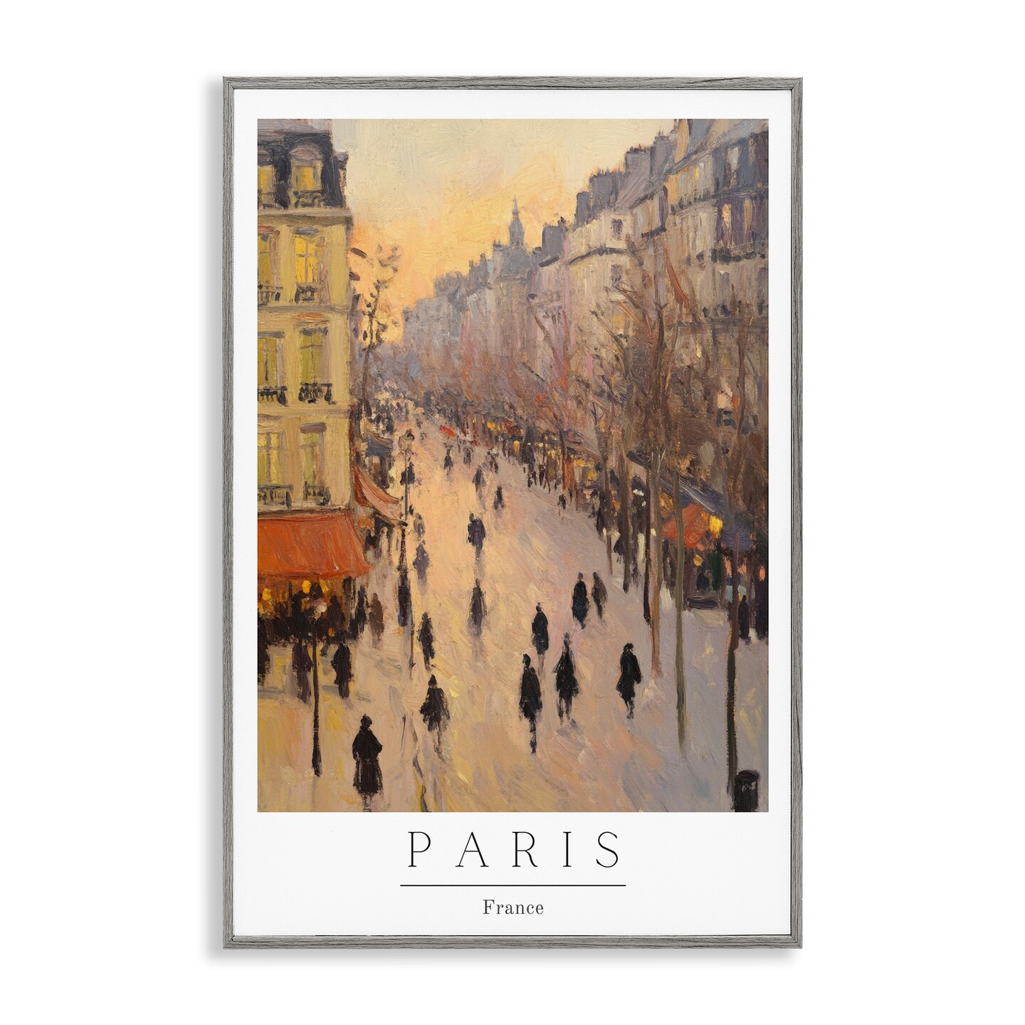 Stupell Industries Vintage Orange Paris Streets Framed Giclee, design by Petal Prints Design