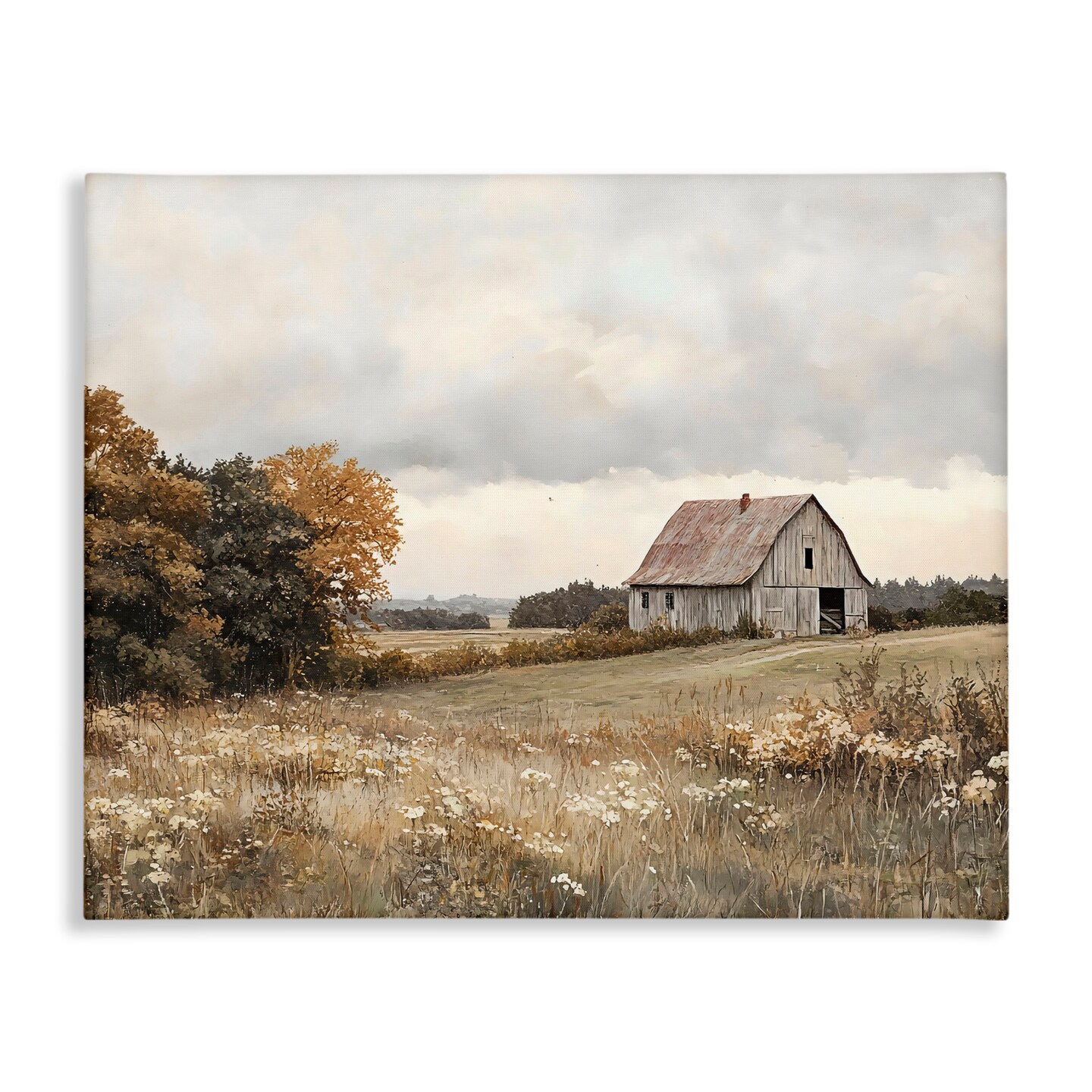 Stupell Industries Muted Autumn Barn Meadow Canvas, design by LSR Design Studio