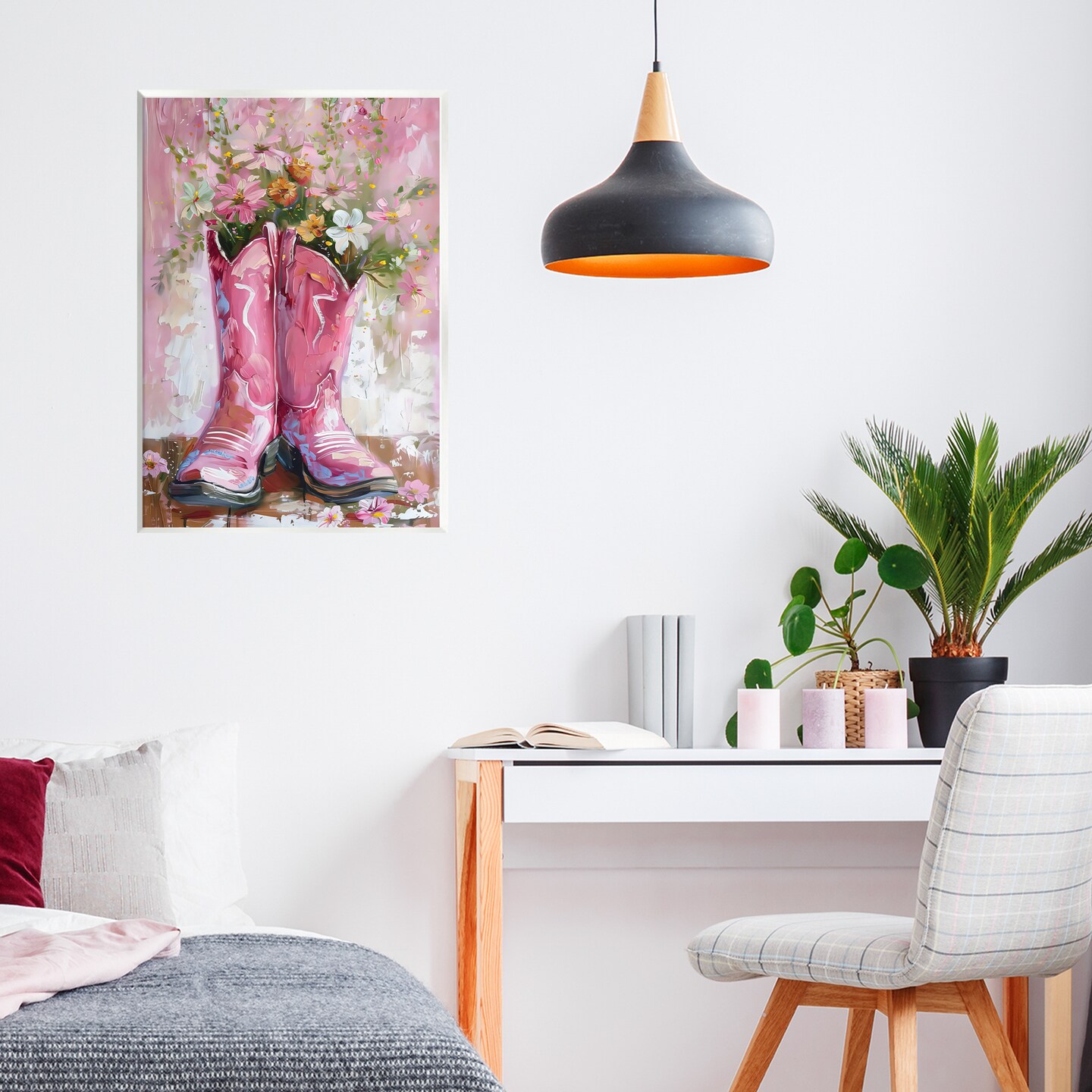 Floral Boots Pink Cowgirl Wall Plaque Art, Size: 10 x 15 | Michaels
