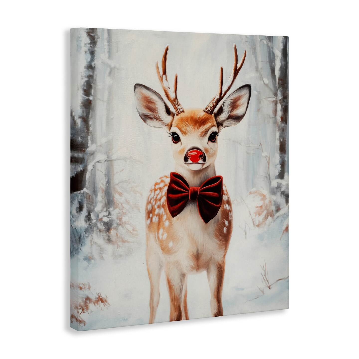 Stupell Industries Baby Reindeer with Red Nose Canvas, design by Arlington Prints