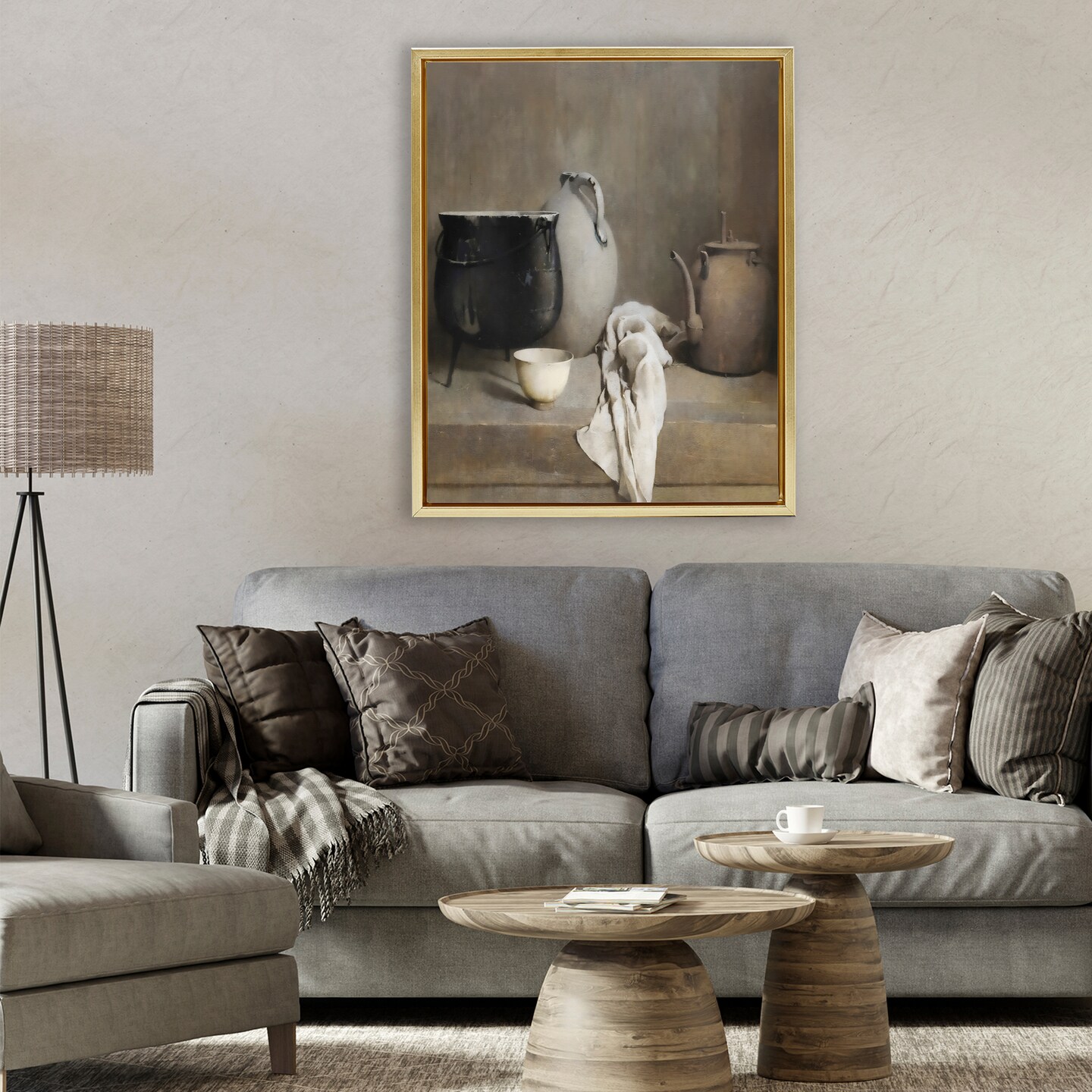 Stupell Industries Vintage Farmhouse Vase Still Life Floating Frame, design by Riley B