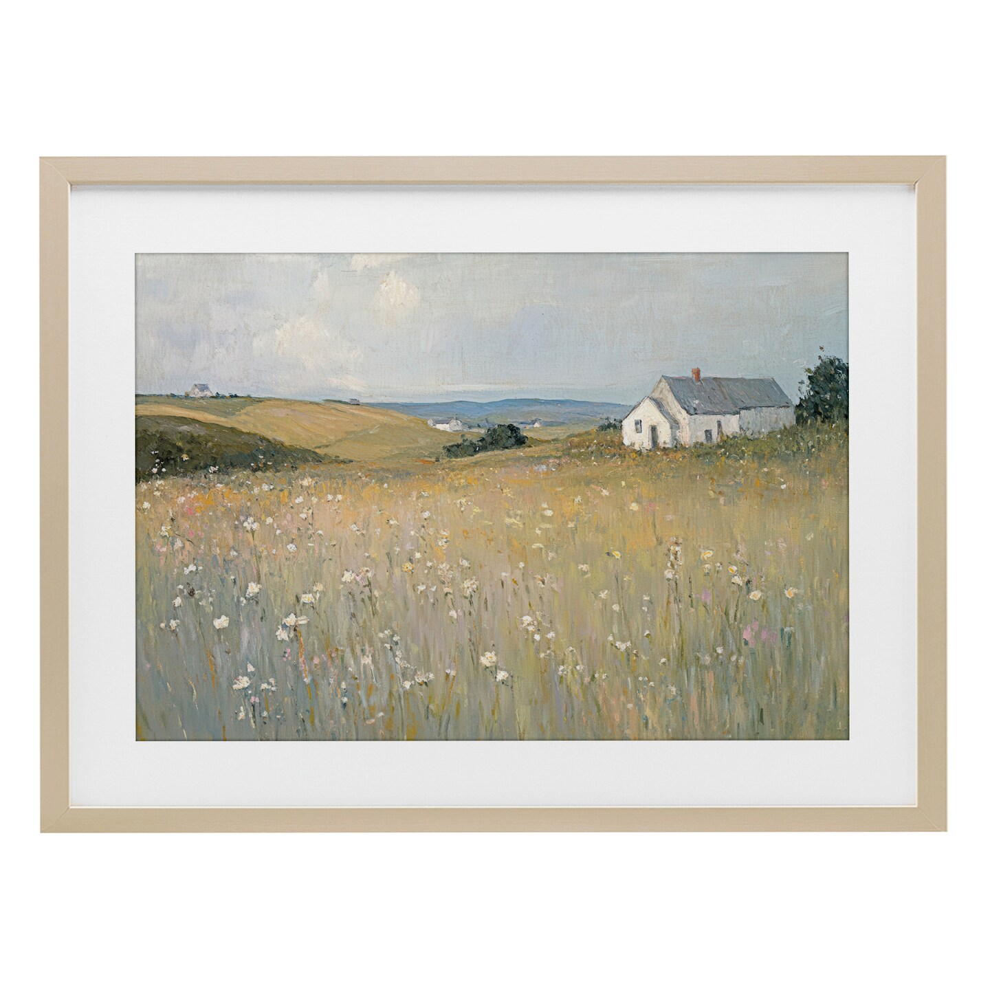 Stupell Industries Homes in the Hills Framed Print Under Glass, design by Petal Prints Design