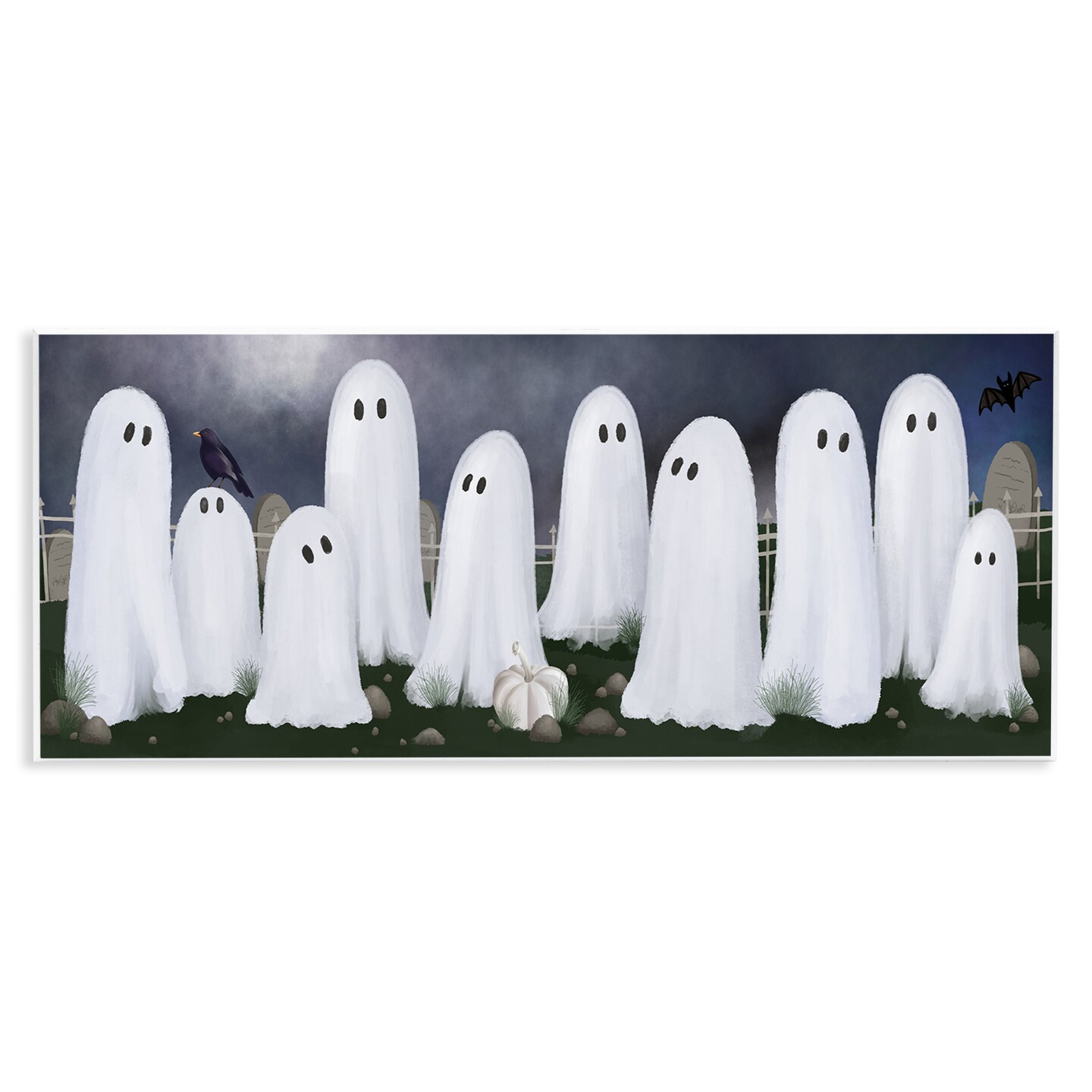 Stupell Industries Ghosts in Graveyard Wall Plaque, design by Jennifer Stith