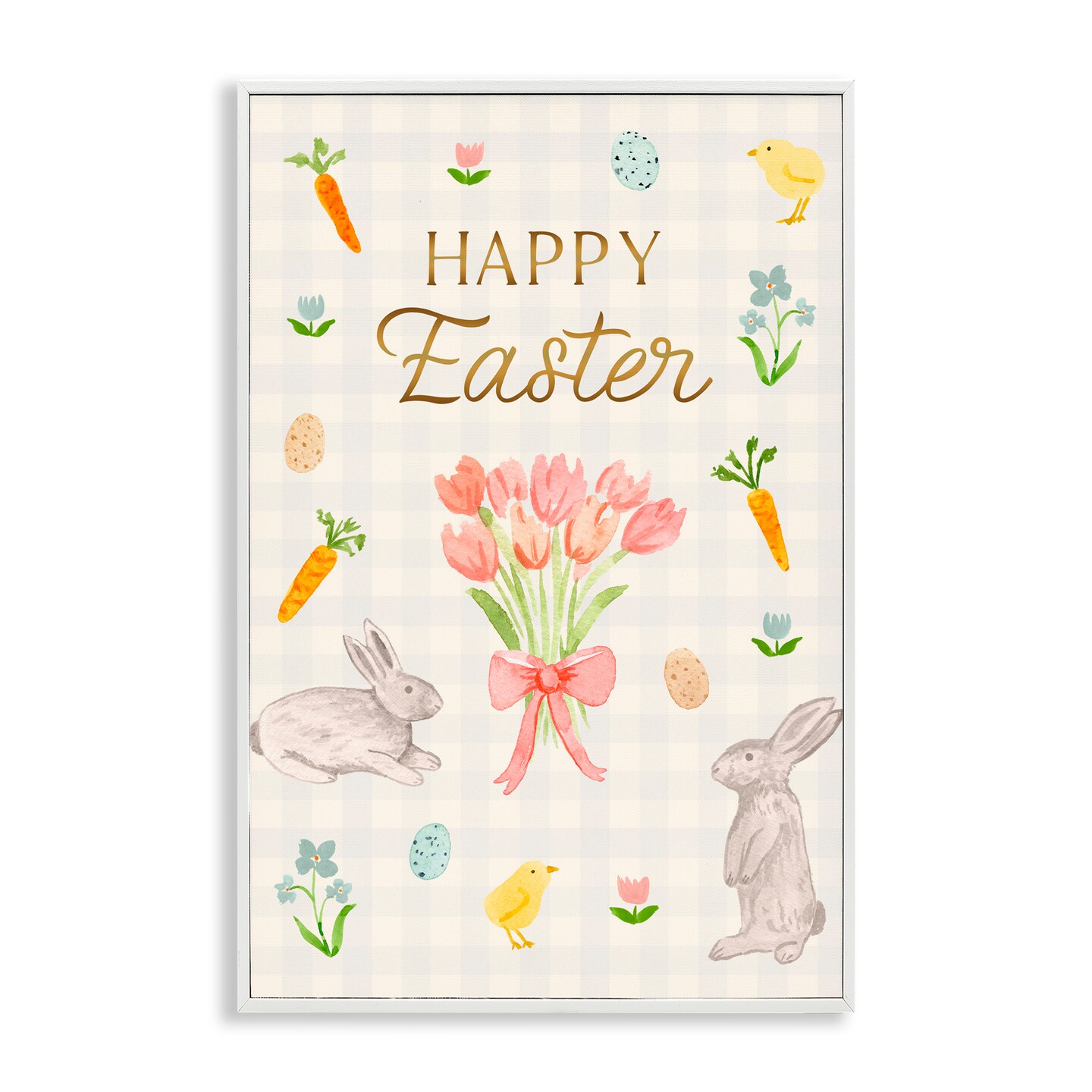 Stupell Industries Happy Easter Soft Spring Compilation Framed Giclee, design by Juliet Meeks