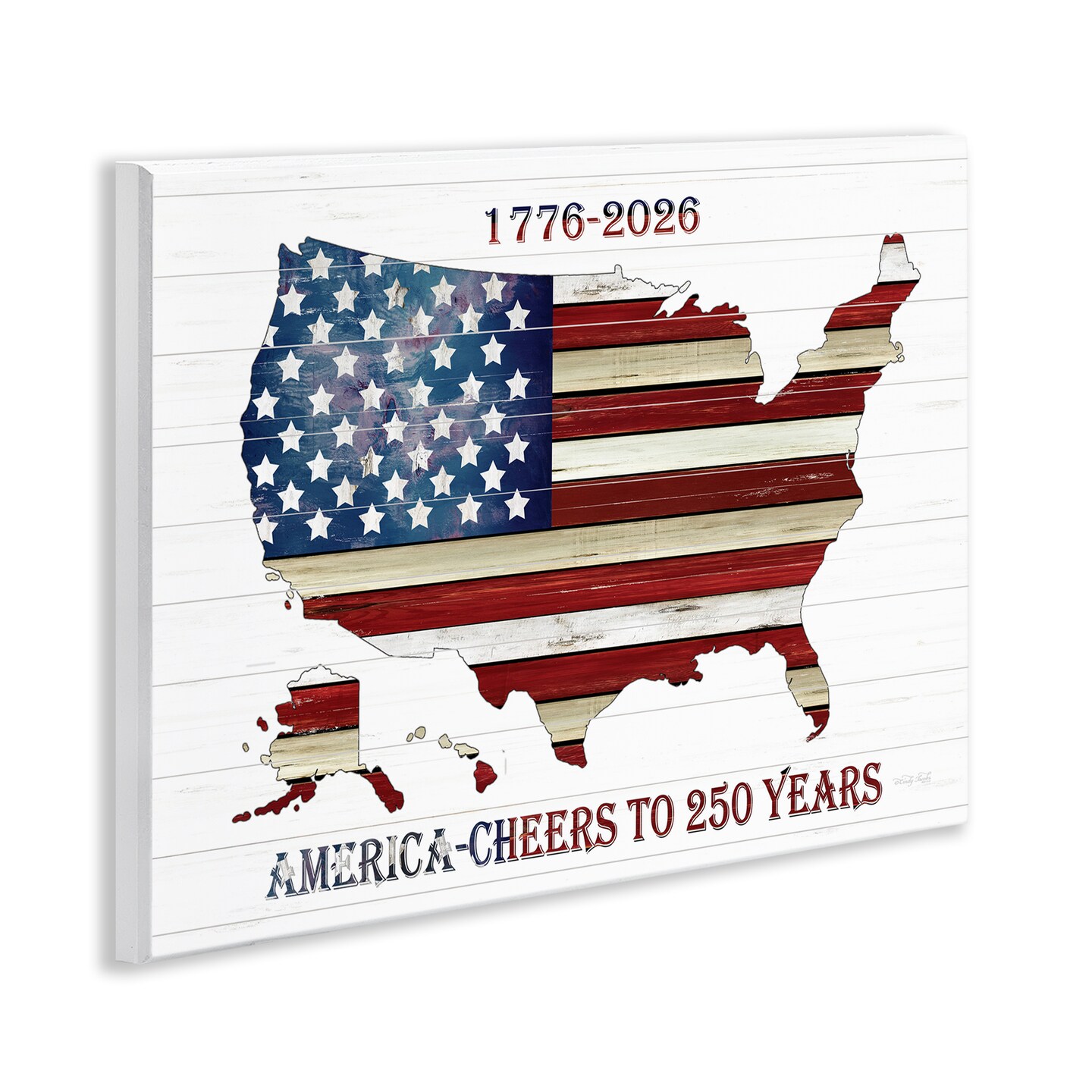 Stupell Industries America 250 Year Celebration Wall Plaque, design by Cindy Jacobs