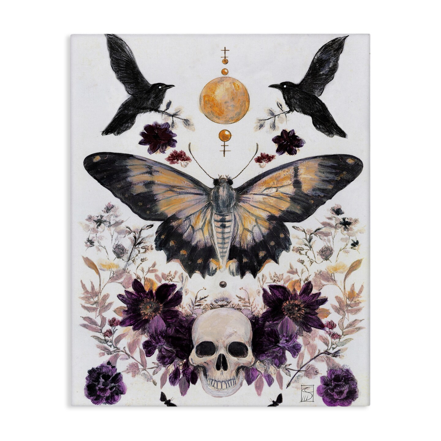 Stupell Industries Gothic Tarot with Moth Canvas, design by Sara Culpepper