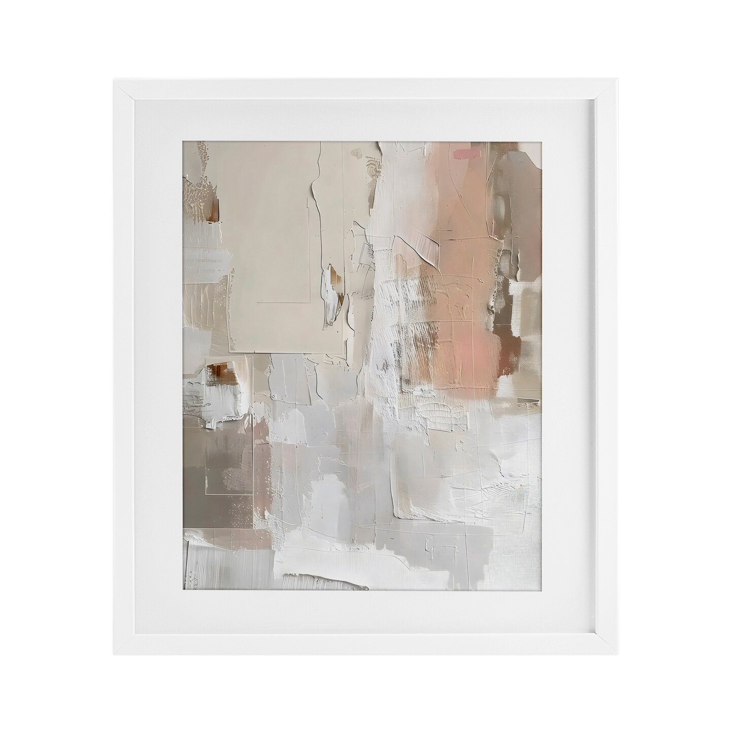 Stupell Industries Blush & Neutrals Abstract Framed Print Under Glass, design by Riley B