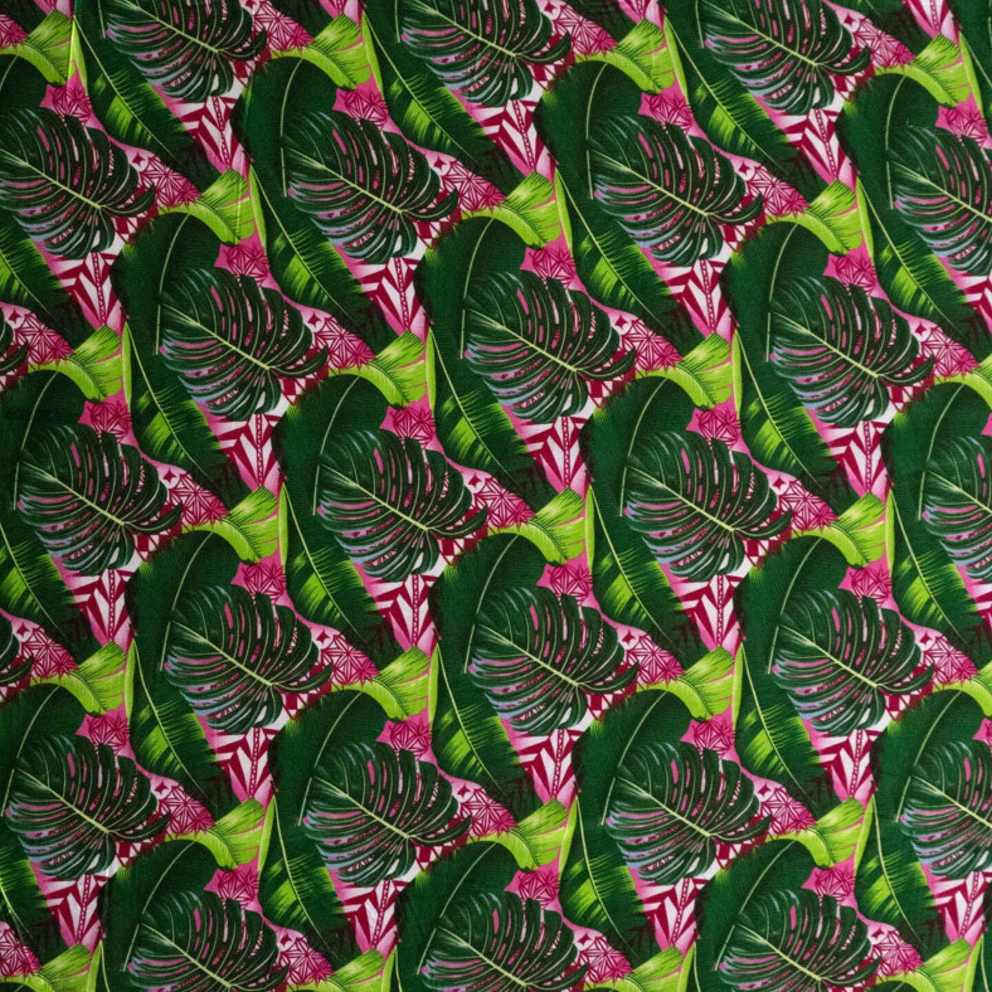1 Yard Split & Banana Leaf with Traditional Tribal Design Rayon Poplin Fabric 44/45" Wide