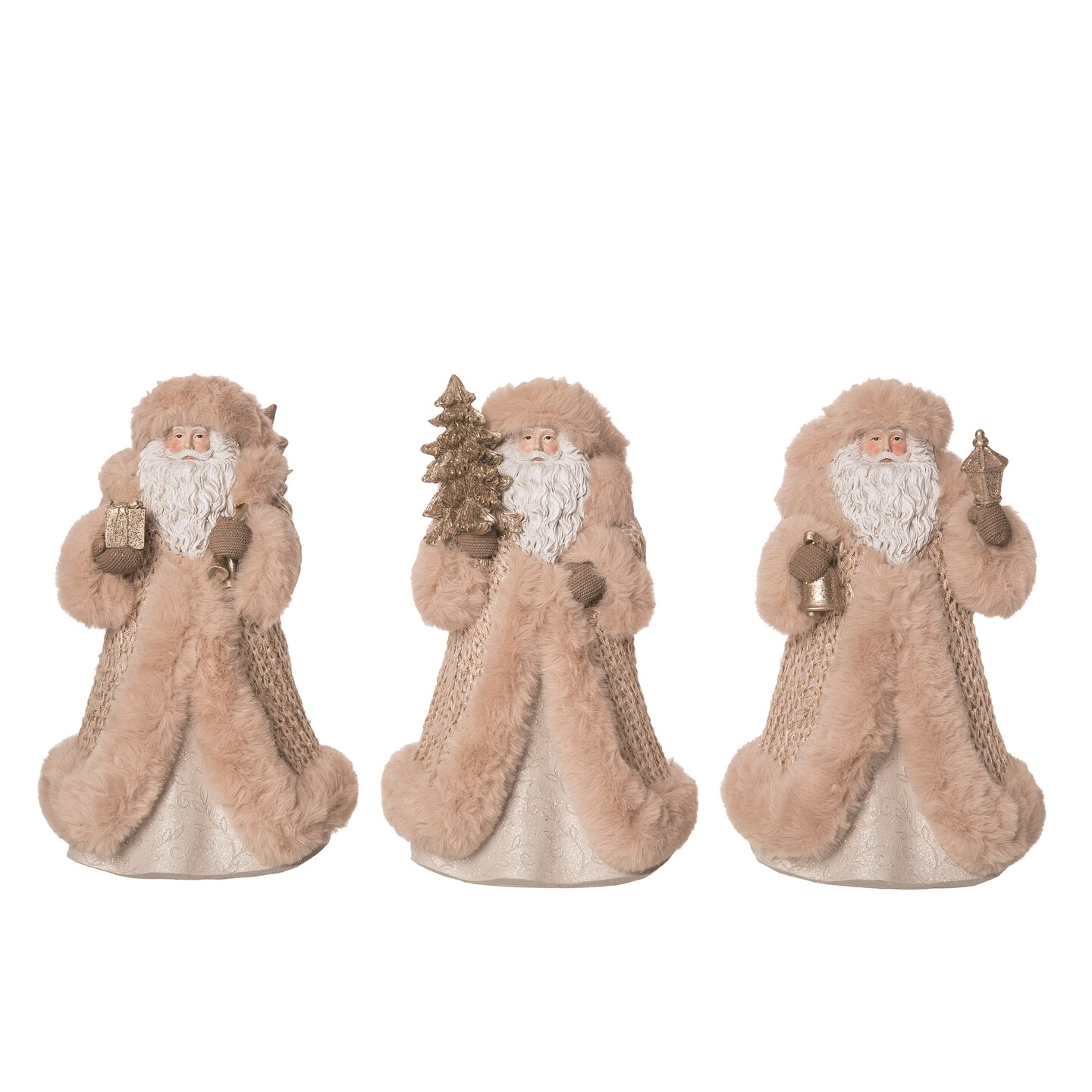 Resin Cozy Santa Figurine Set of Three Christmas Decor | Michaels