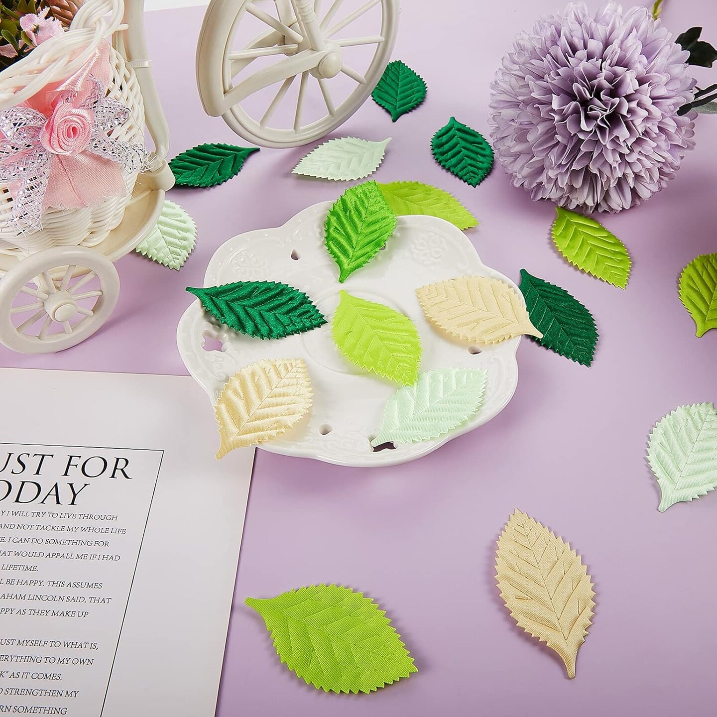 200 Pieces Mixed Leaves Mulberry Paper