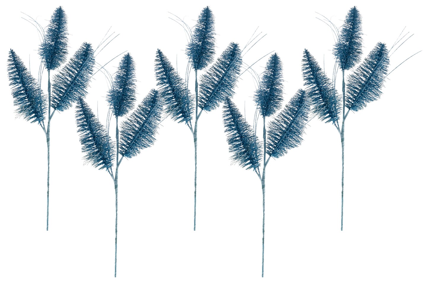 5 Pack of 30&#x22; Aqua 3 Branch Picks with Glitter Enhancements