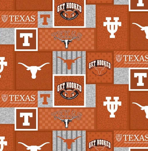 Licensed NCAA University of Texas Patch Fleece Fabric by the Yard