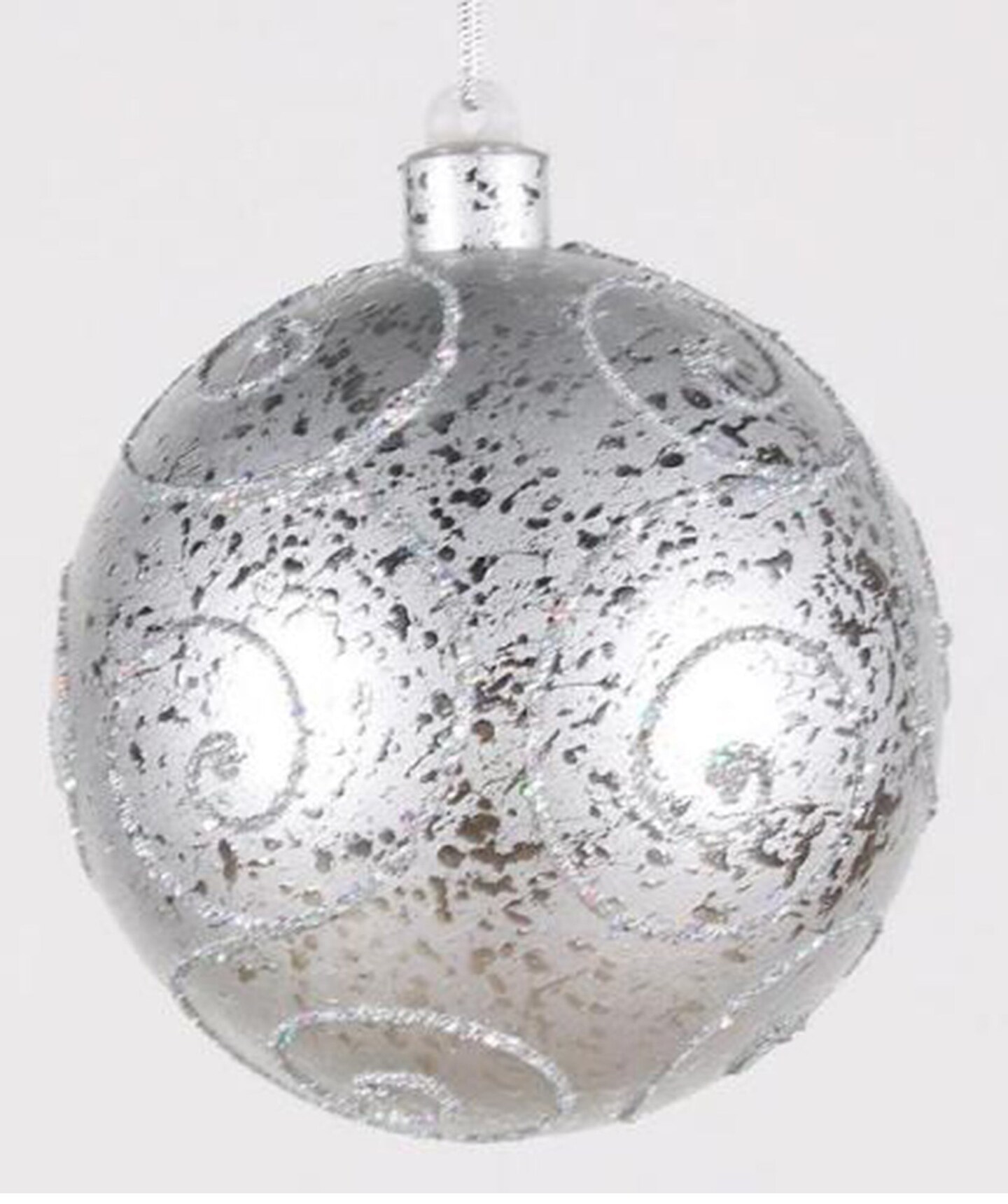 Silver Ball 200mm Ornament with Silver Glitter Design Michaels