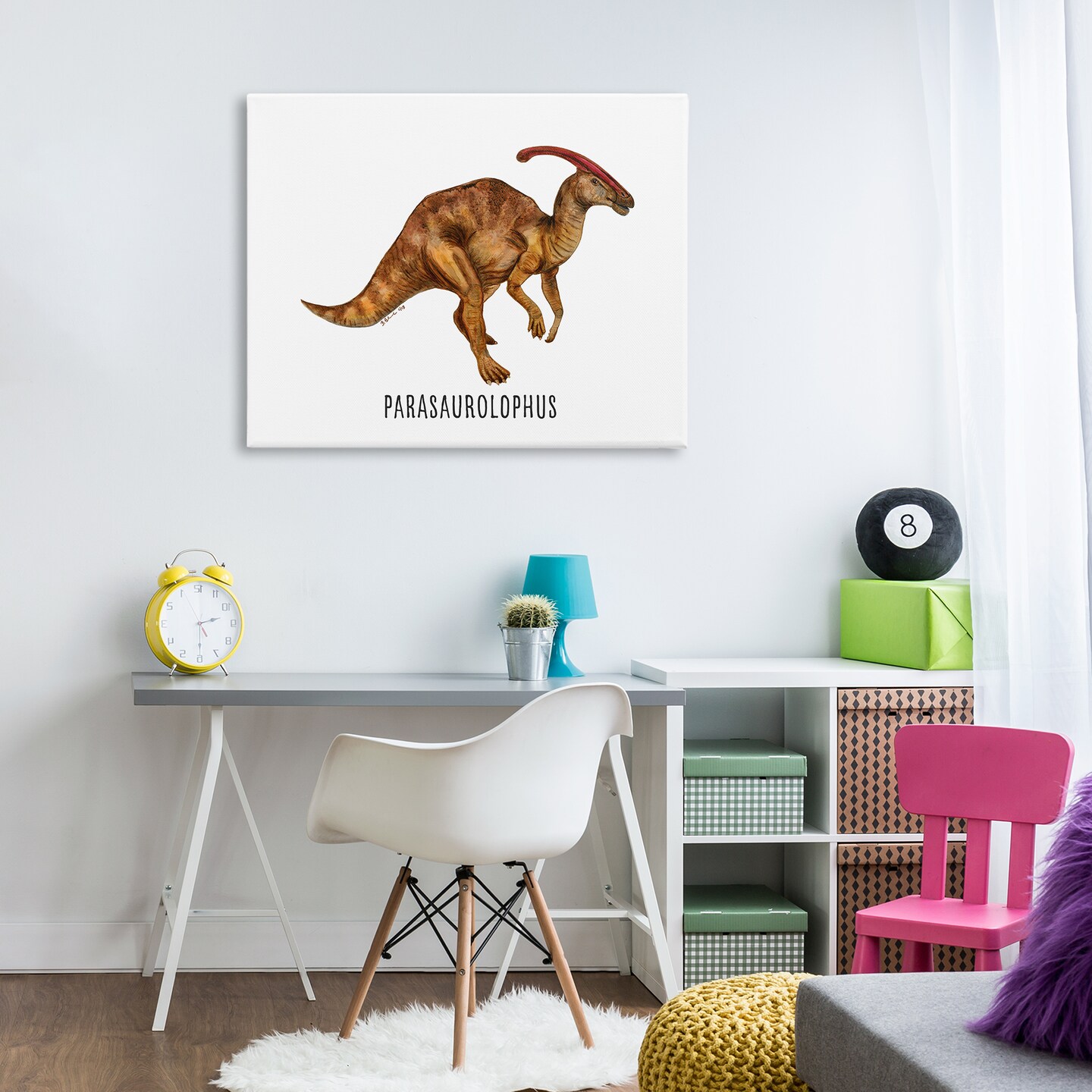 Stupell Industries Parasaurolophus Dinosaur Learning Canvas Wall Art Design by Brett Blumenthal