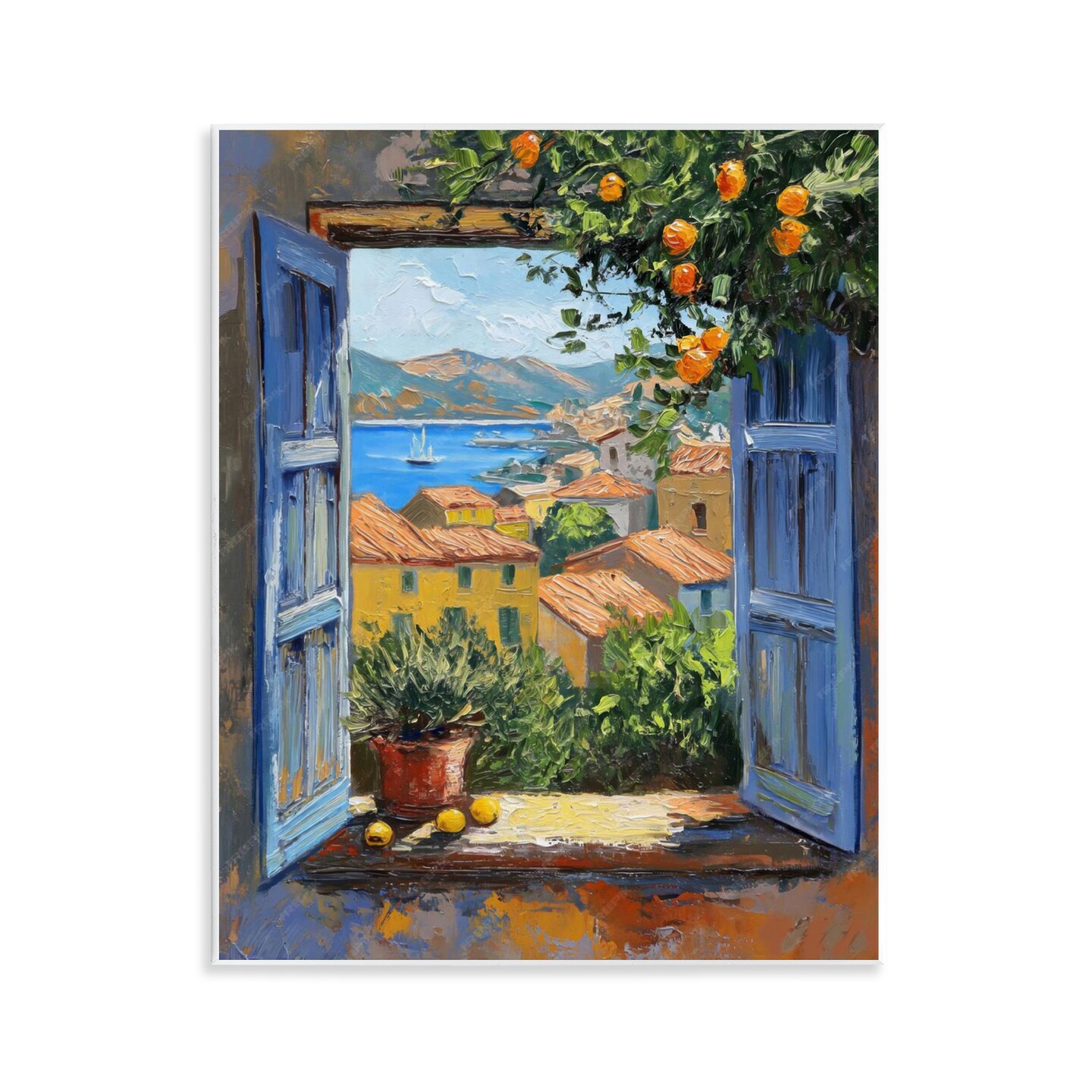 Stupell Industries Mediterranean Window View Wall Plaque Art Design by LSR Design Studio