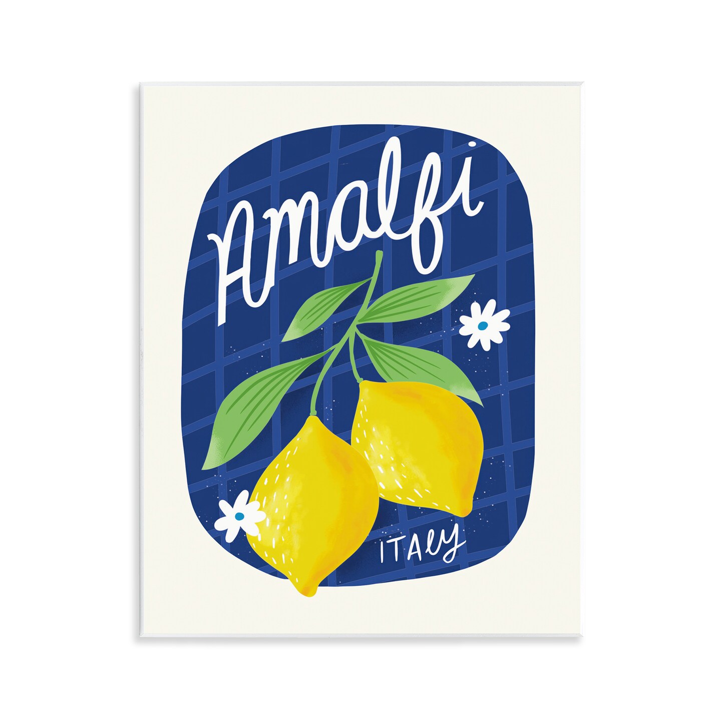 Stupell Industries Amalfi Lemons on Blue Wall Plaque Art Design by Louise Allen Designs