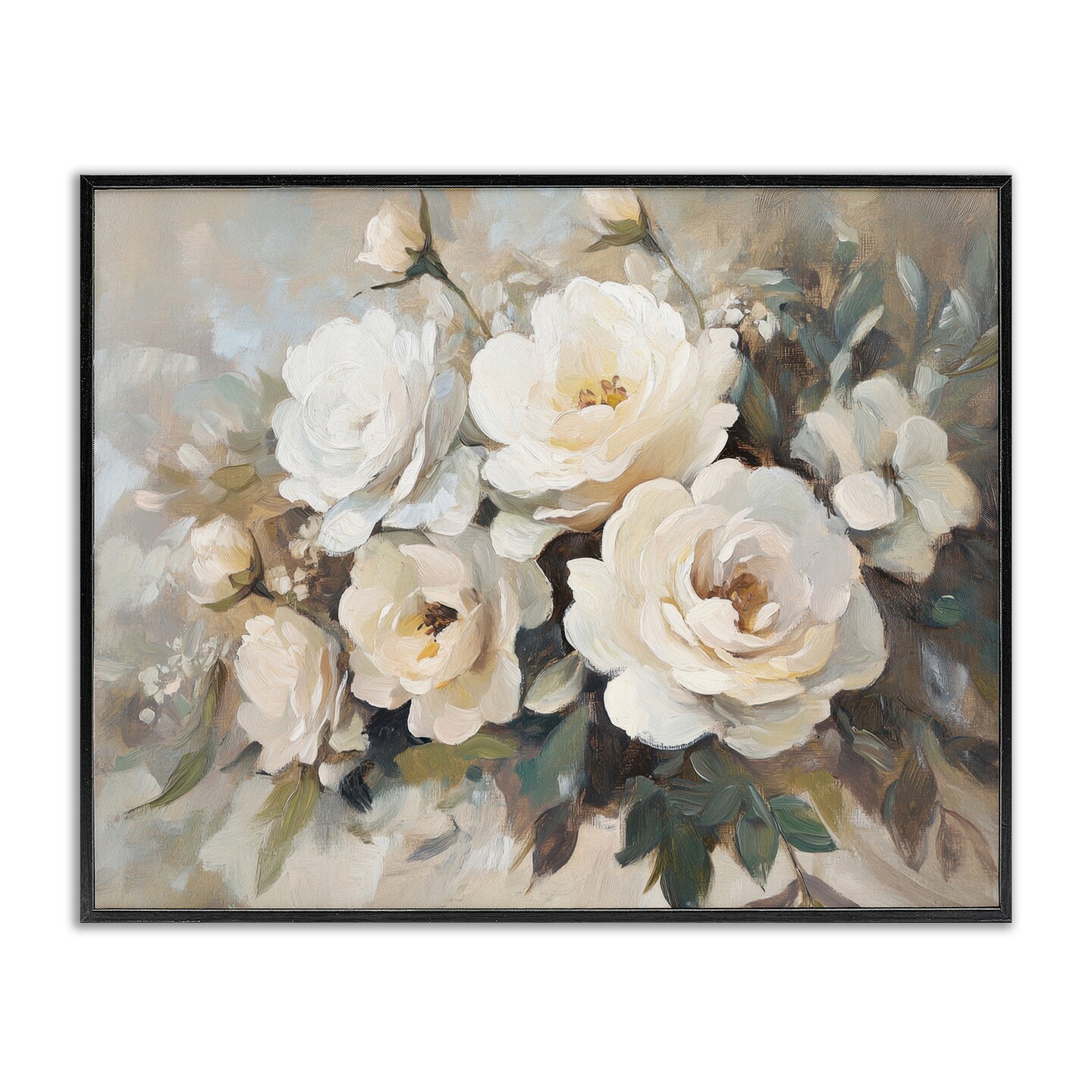 Stupell Industries Blushing Cream Bouquet Framed Giclee Wall Art Design by Petal Prints Design