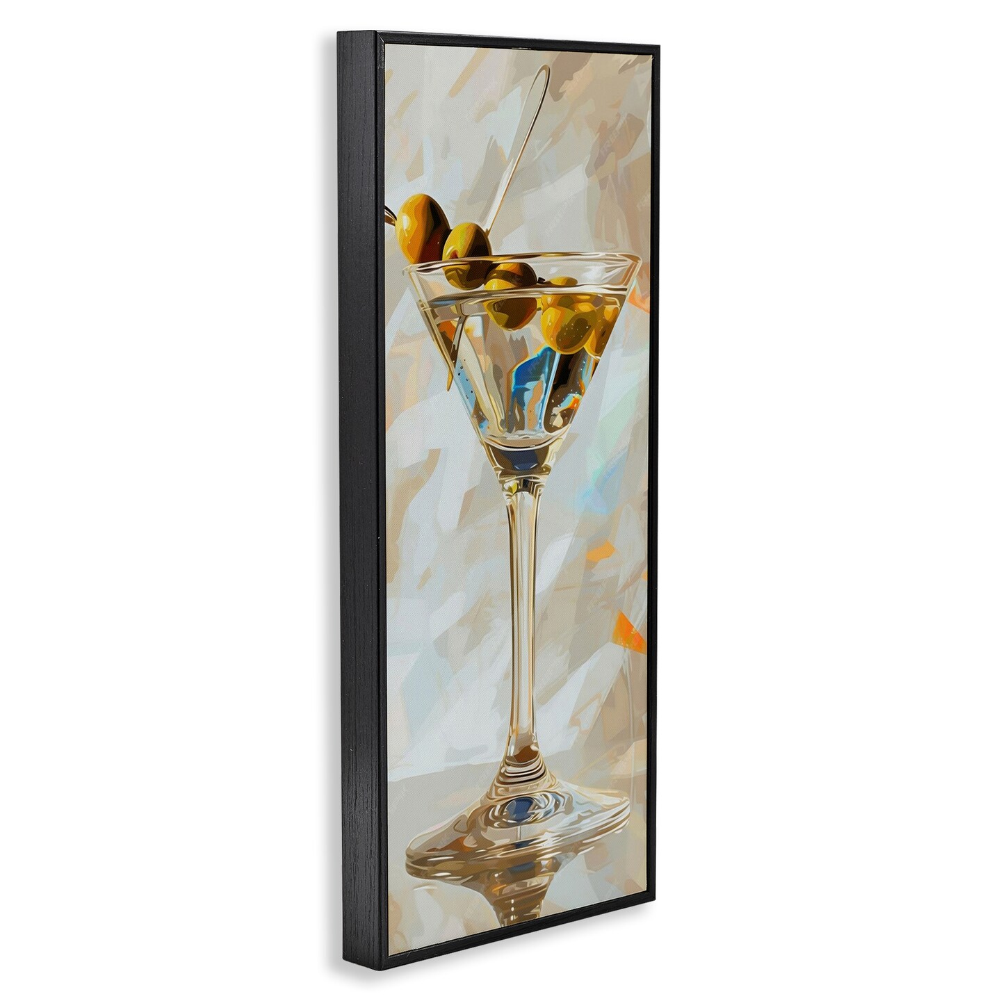 Stupell Industries Neutral Tone Martini Framed Giclee Wall Art Design by LSR Design Studio