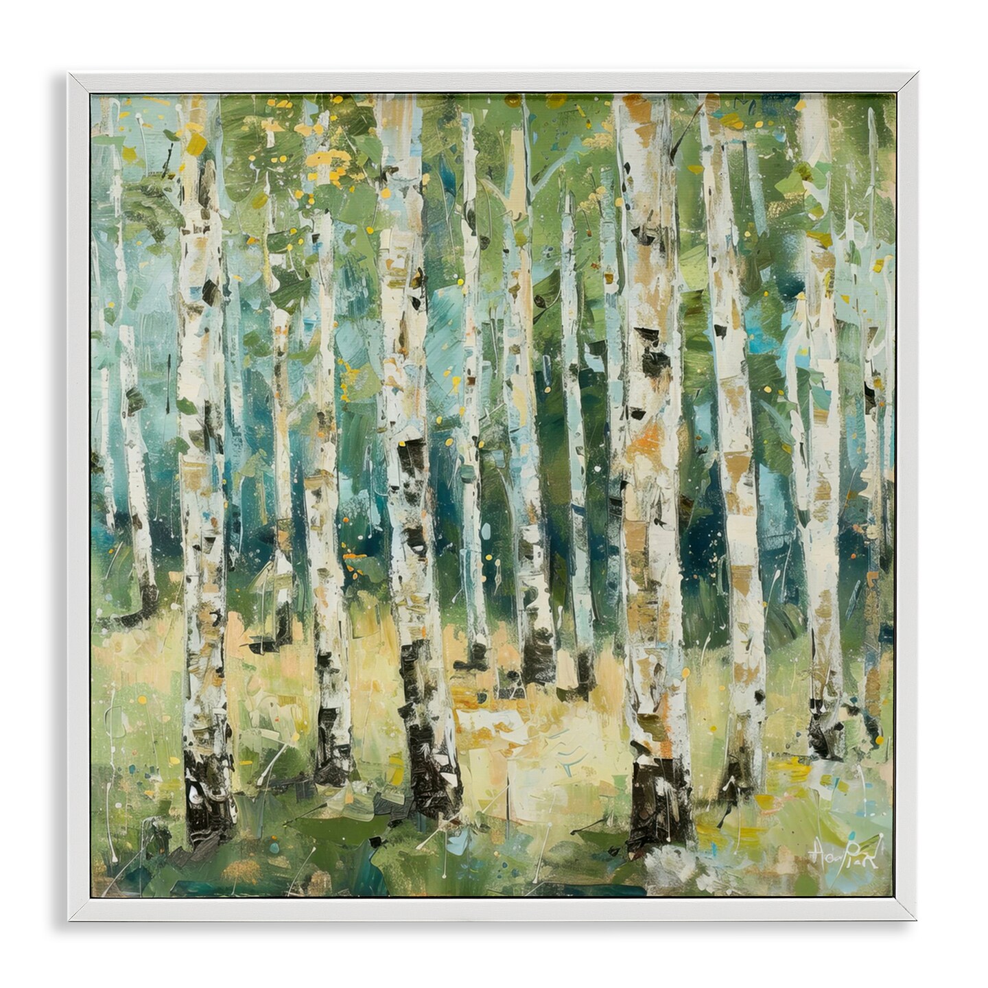 Stupell Industries Natural Birch Grove Framed Giclee Wall Art Design by LSR Design Studio