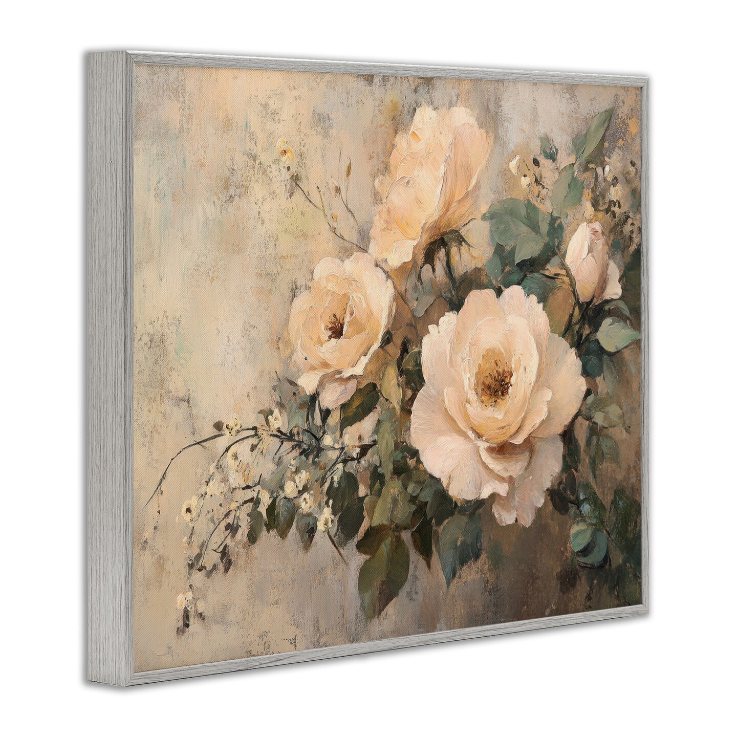 Stupell Industries Blush Roses Blooming Framed Giclee Wall Art Design by Petal Prints Design