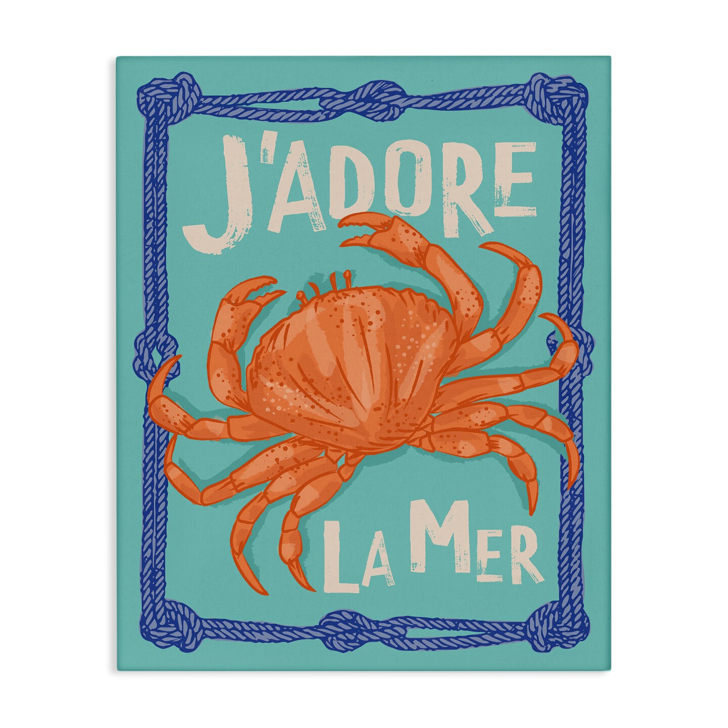 Stupell Industries J&#x27;adore La Mer Crab Canvas Wall Art Design by Lisa Perry Whitebutton
