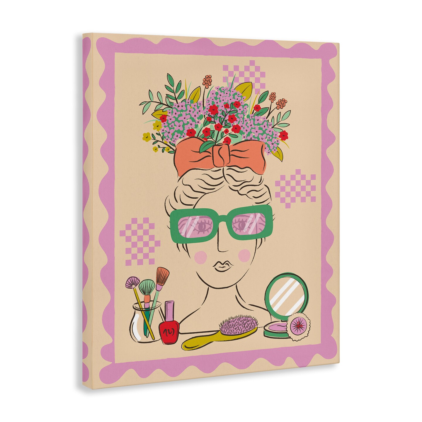 Stupell Industries Makeup & Fashion Boudoir Canvas Wall Art Design by Lisa Perry Whitebutton