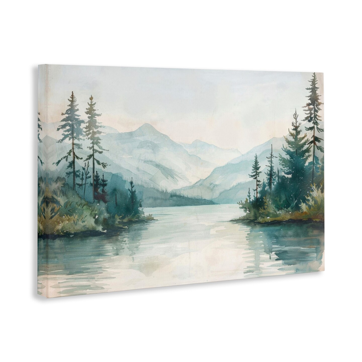 Stupell Industries Mountain Lake in Springtime Canvas Wall Art Design by LSR Design Studio