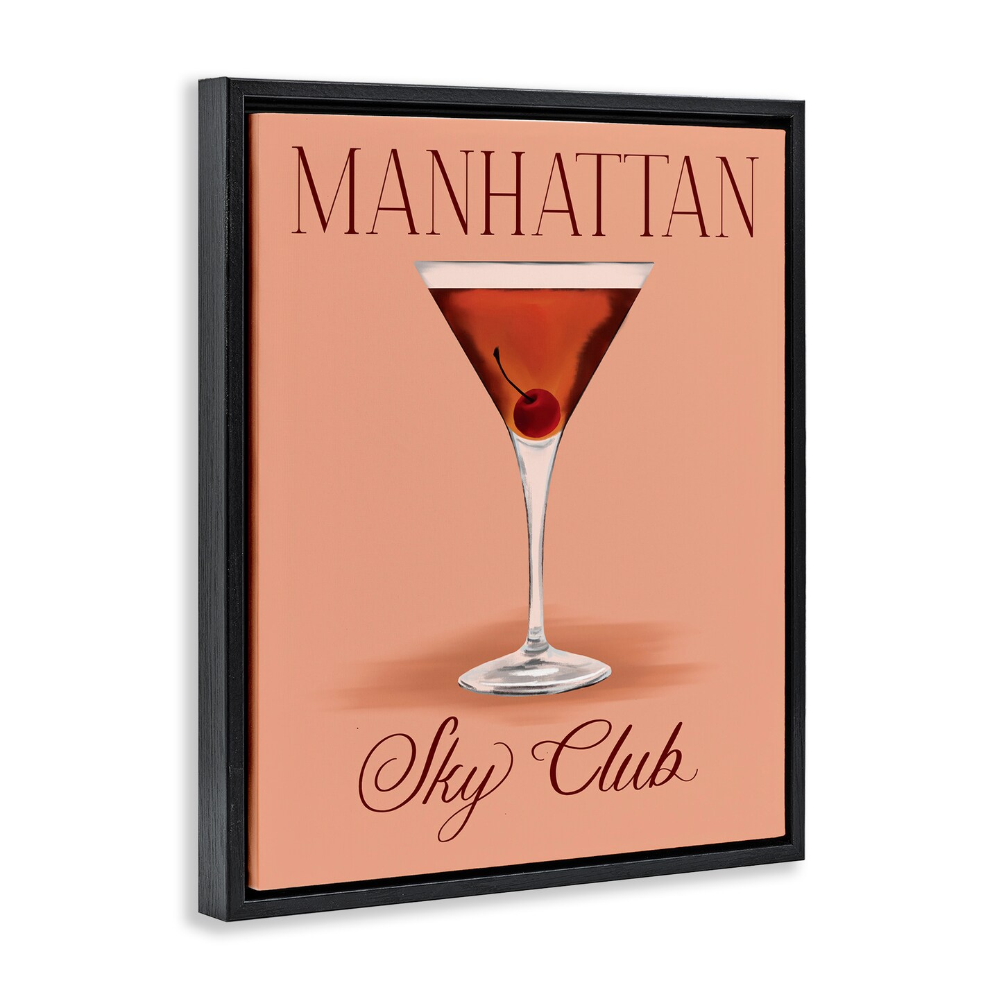 Stupell Industries Manhattan Sky Club Drink Floater Framed Canvas Wall Art Design by Hey Bre! Creative Studio