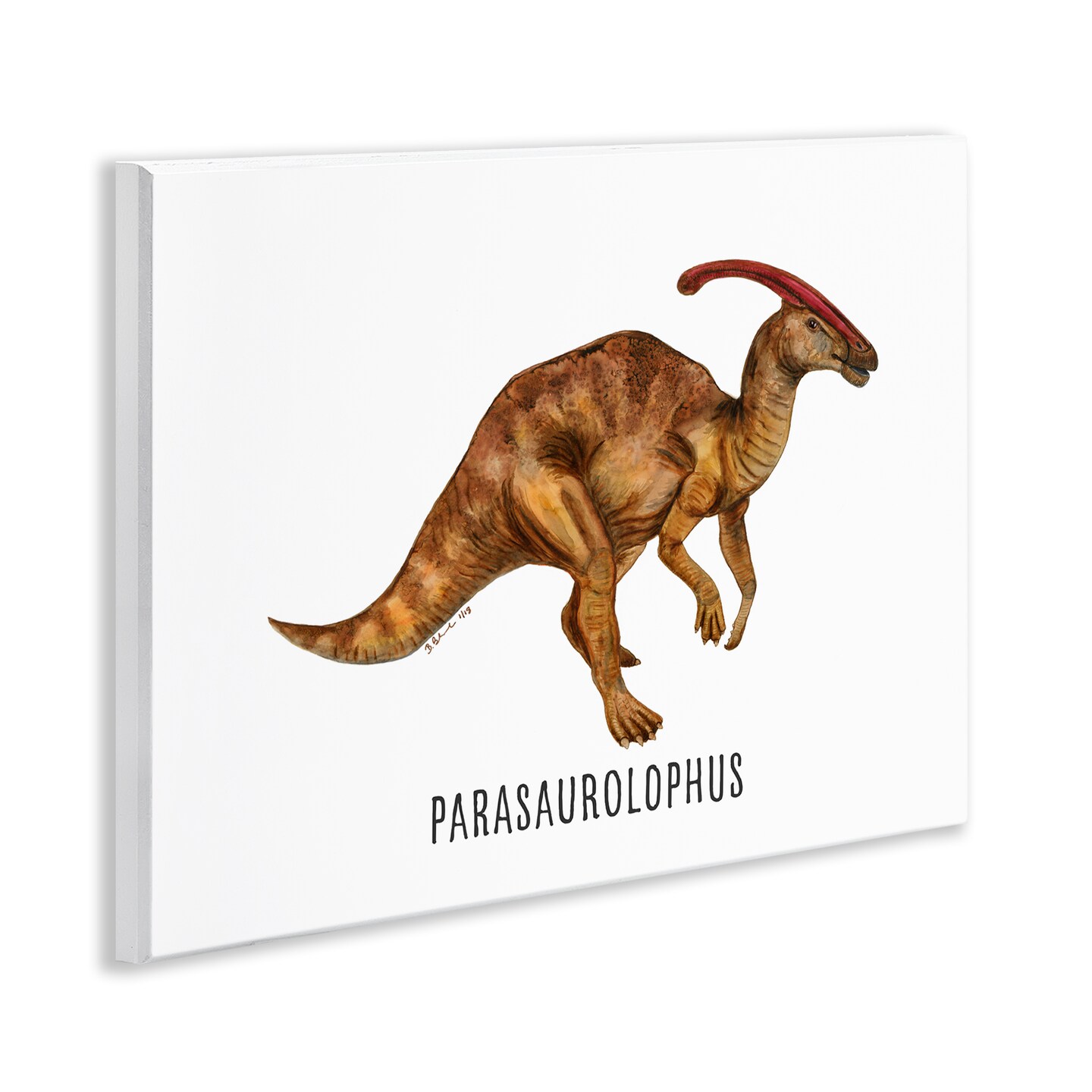 Stupell Industries Parasaurolophus Dinosaur Learning Wall Plaque Art Design by Brett Blumenthal