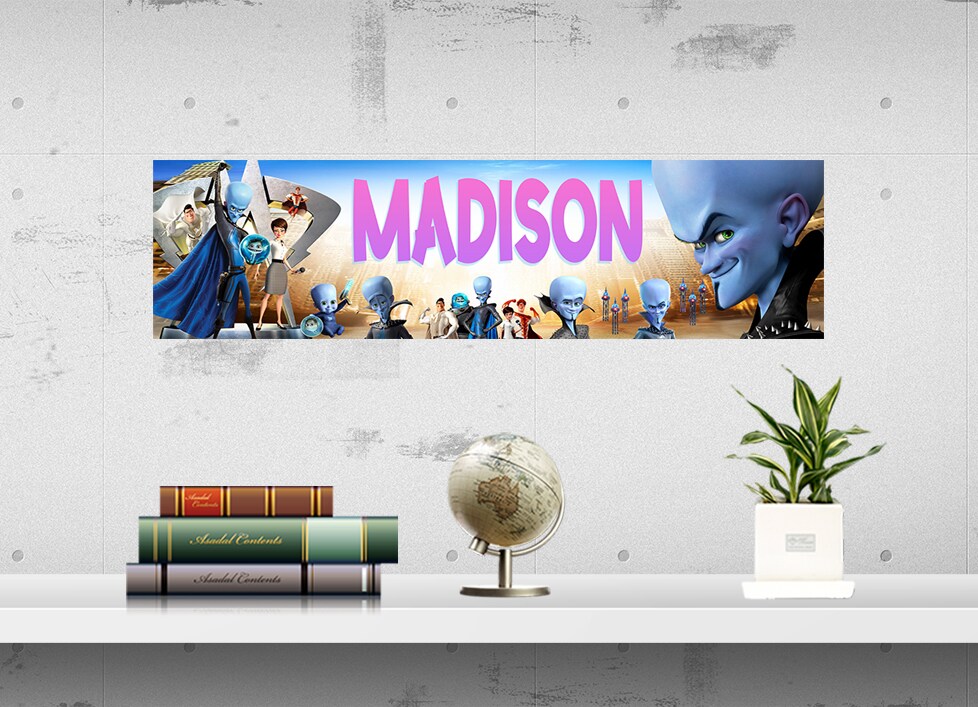 Megamind - Personalized Poster with Your Name, Birthday Banner