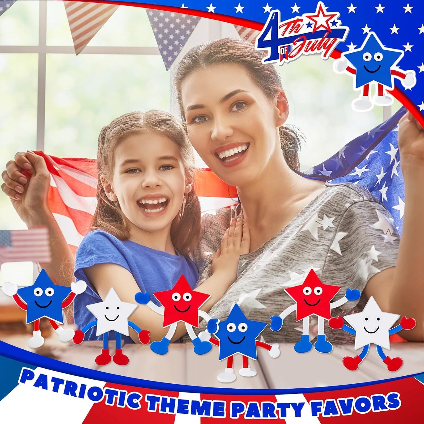 Patriotic Bendable Toys Posable 4th of July Parade Independence Day Party