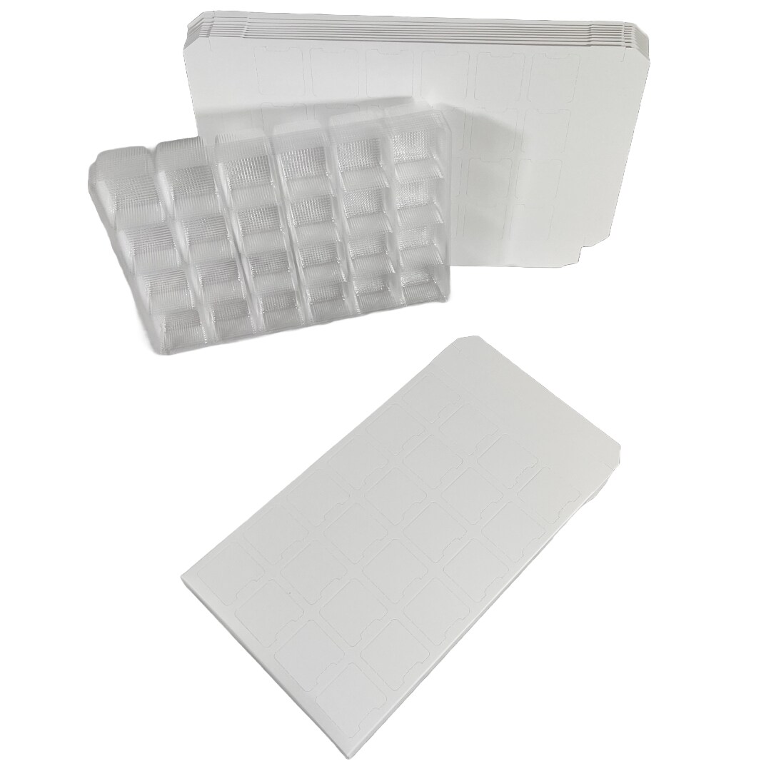 Made in USA - 10 Sets - Fillable (empty) Advent Calendar Candy Boxes and Trays - Blank White (You Color &#x26; Create or Sublimate) - Food Safe