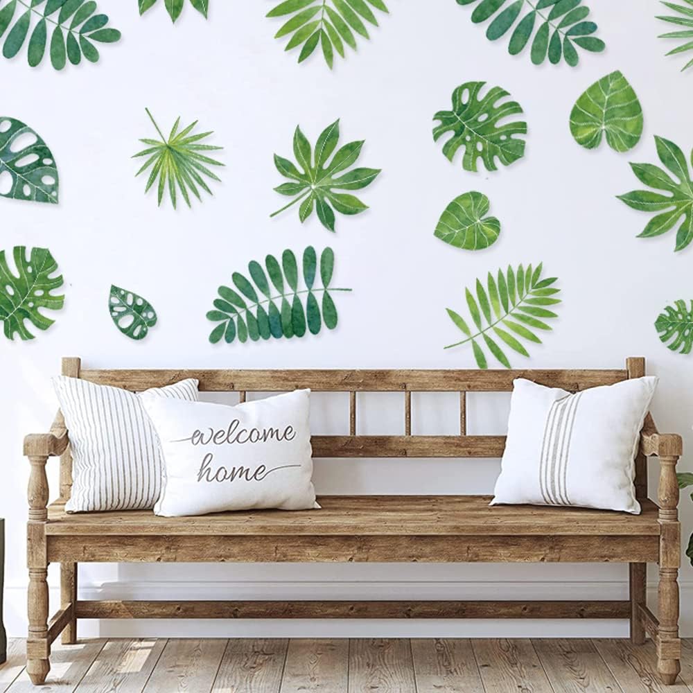Leaf Wall Decals, Wall Vinyl Decals Tropical Plant Stickers (Multiple Colors)