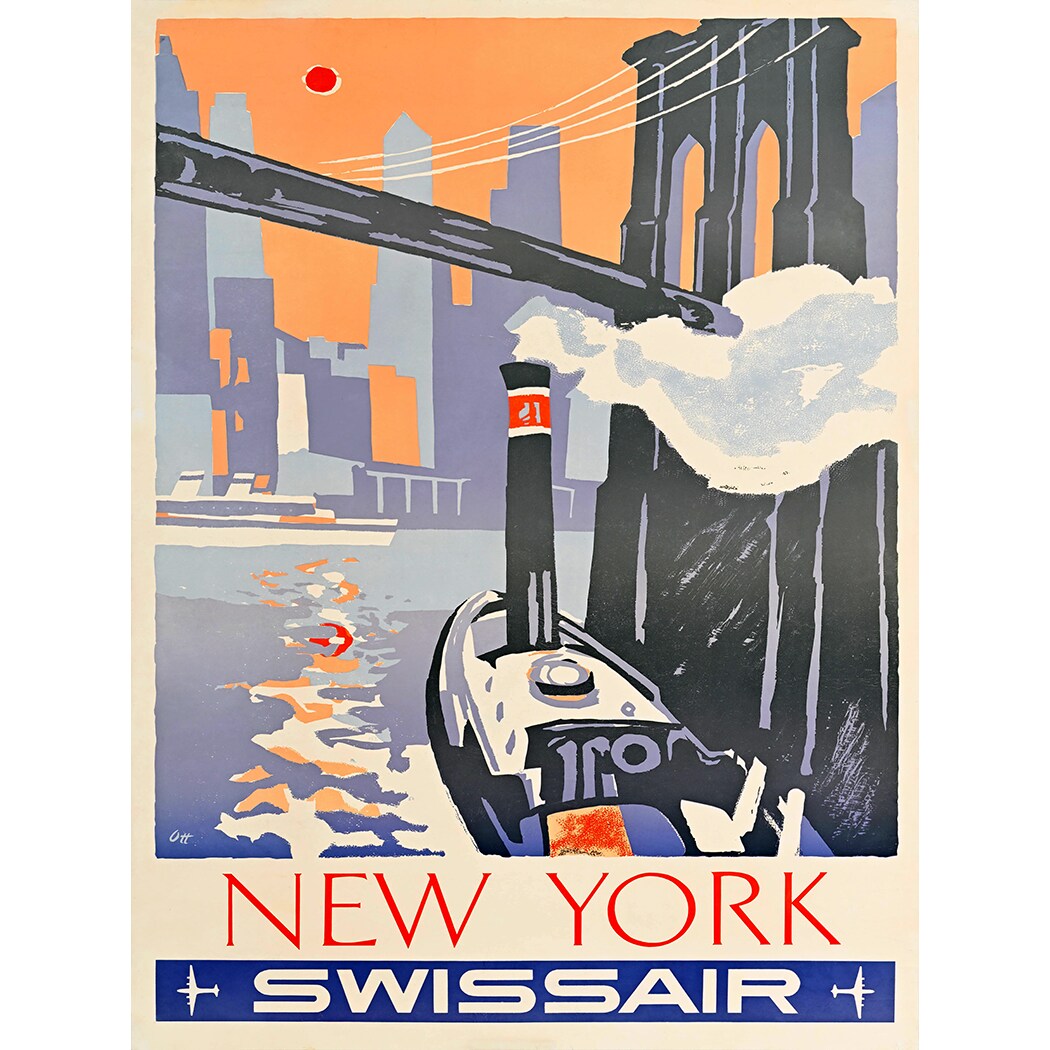 New York - Swissair - Vintage Travel Poster Prints | MakerPlace by